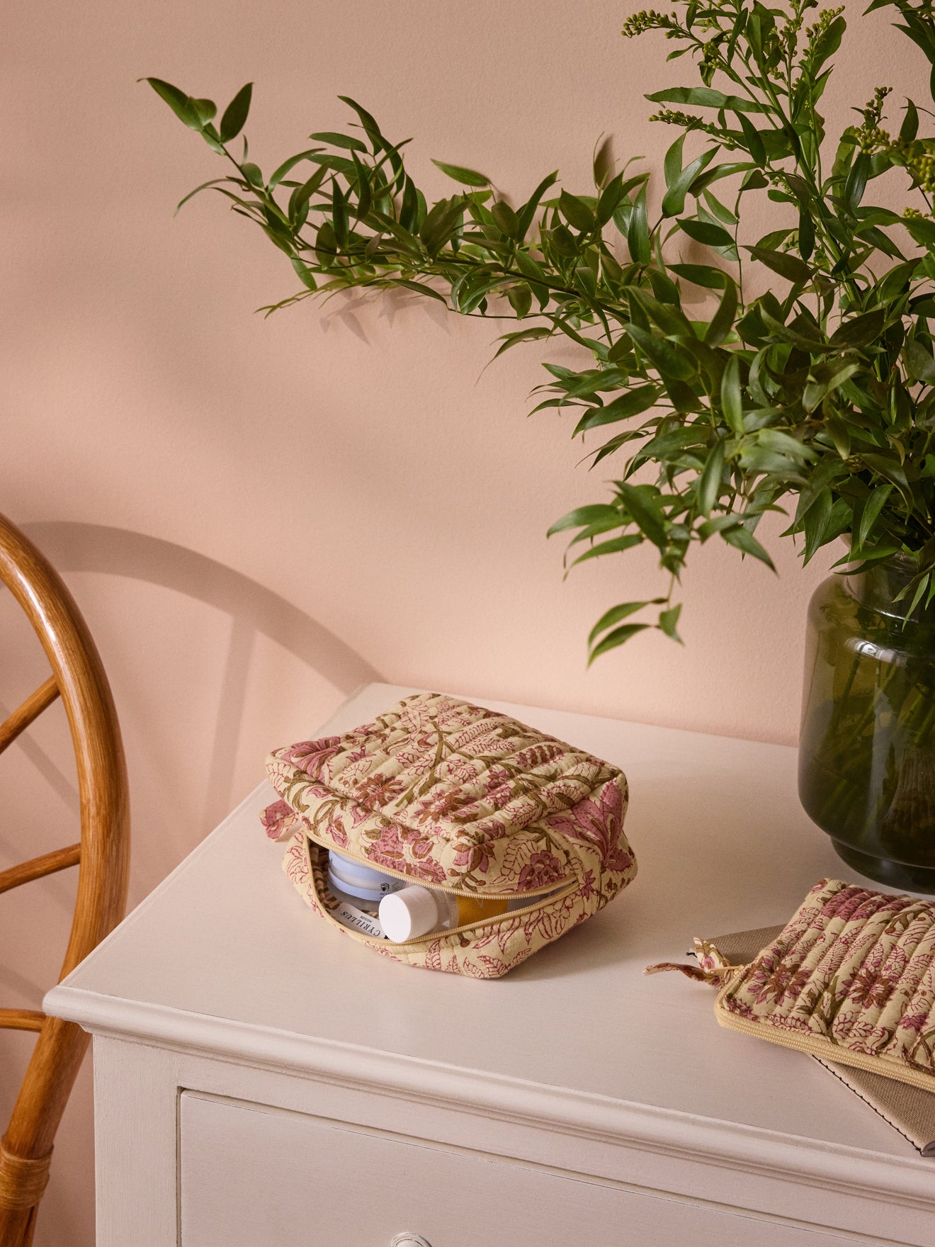 Indian floral print toiletries case