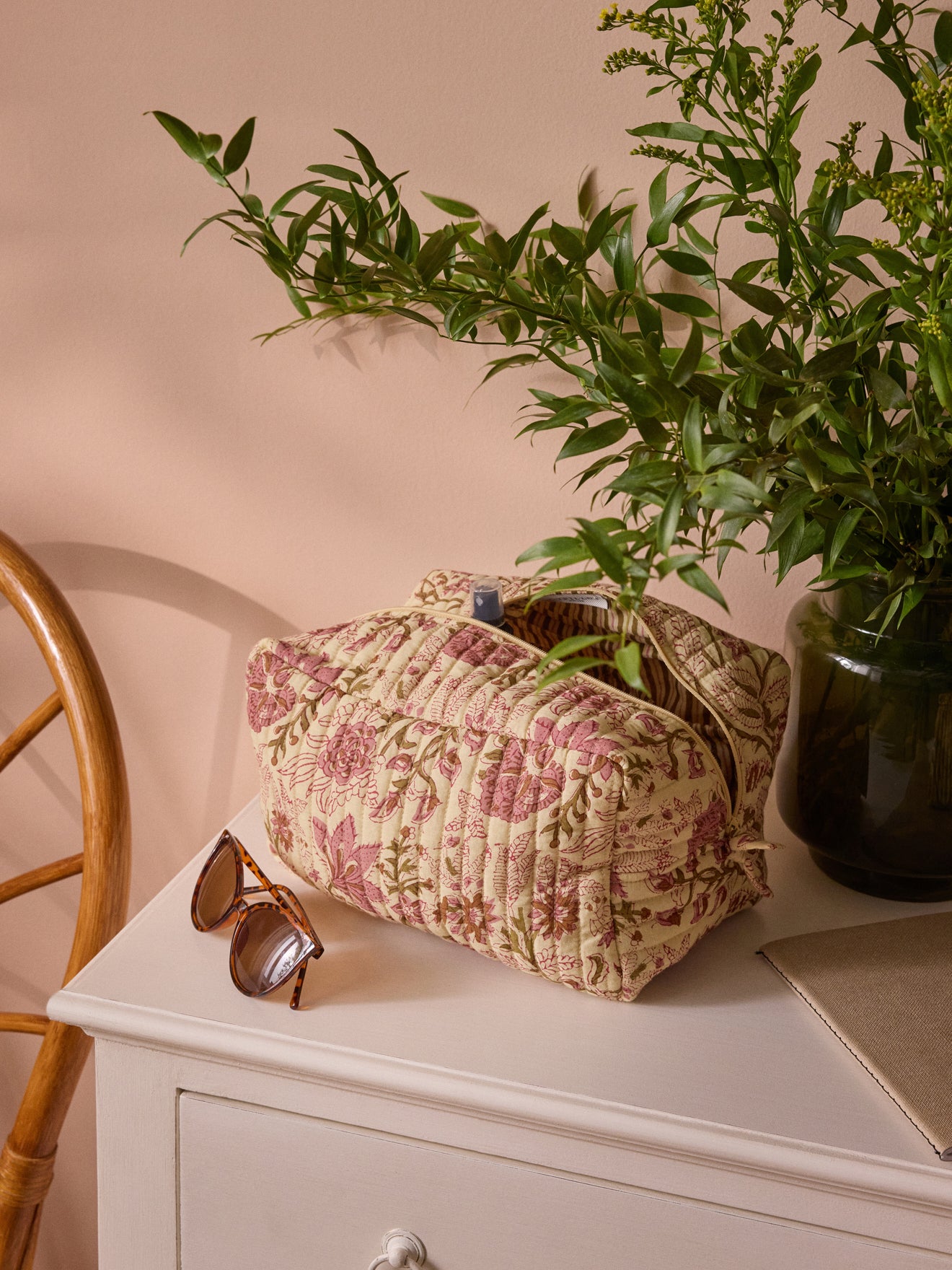 Indian floral print toiletries case