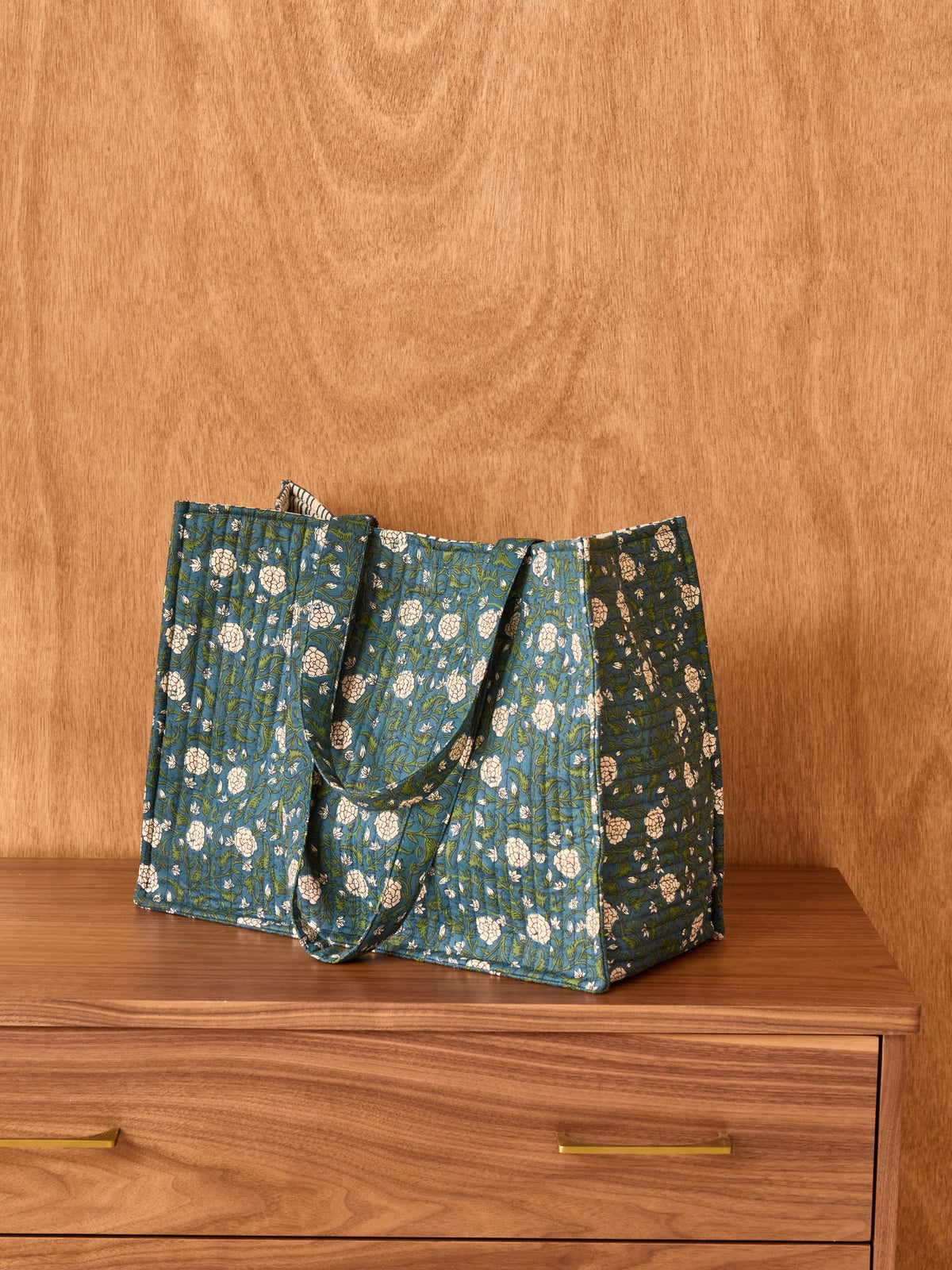 Sac cabas matelassé imprimé indien