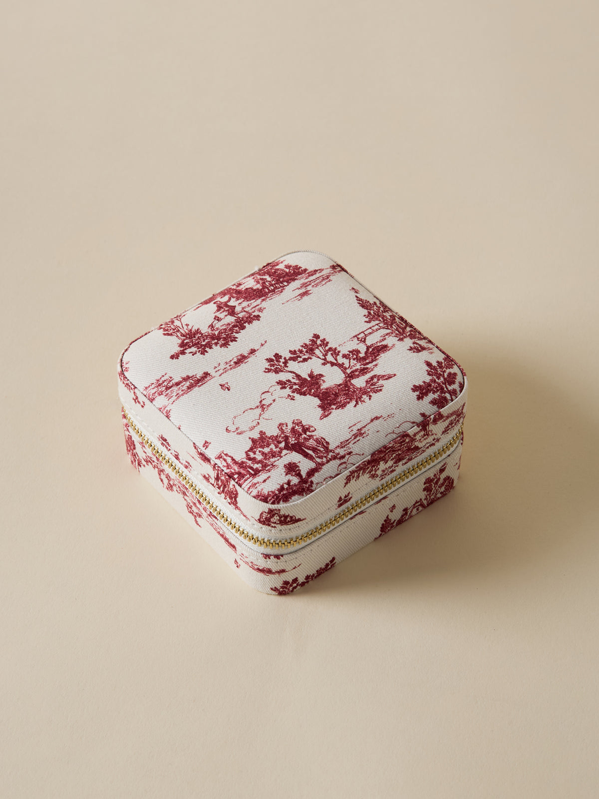 Boîte à bijoux esprit toile de Jouy