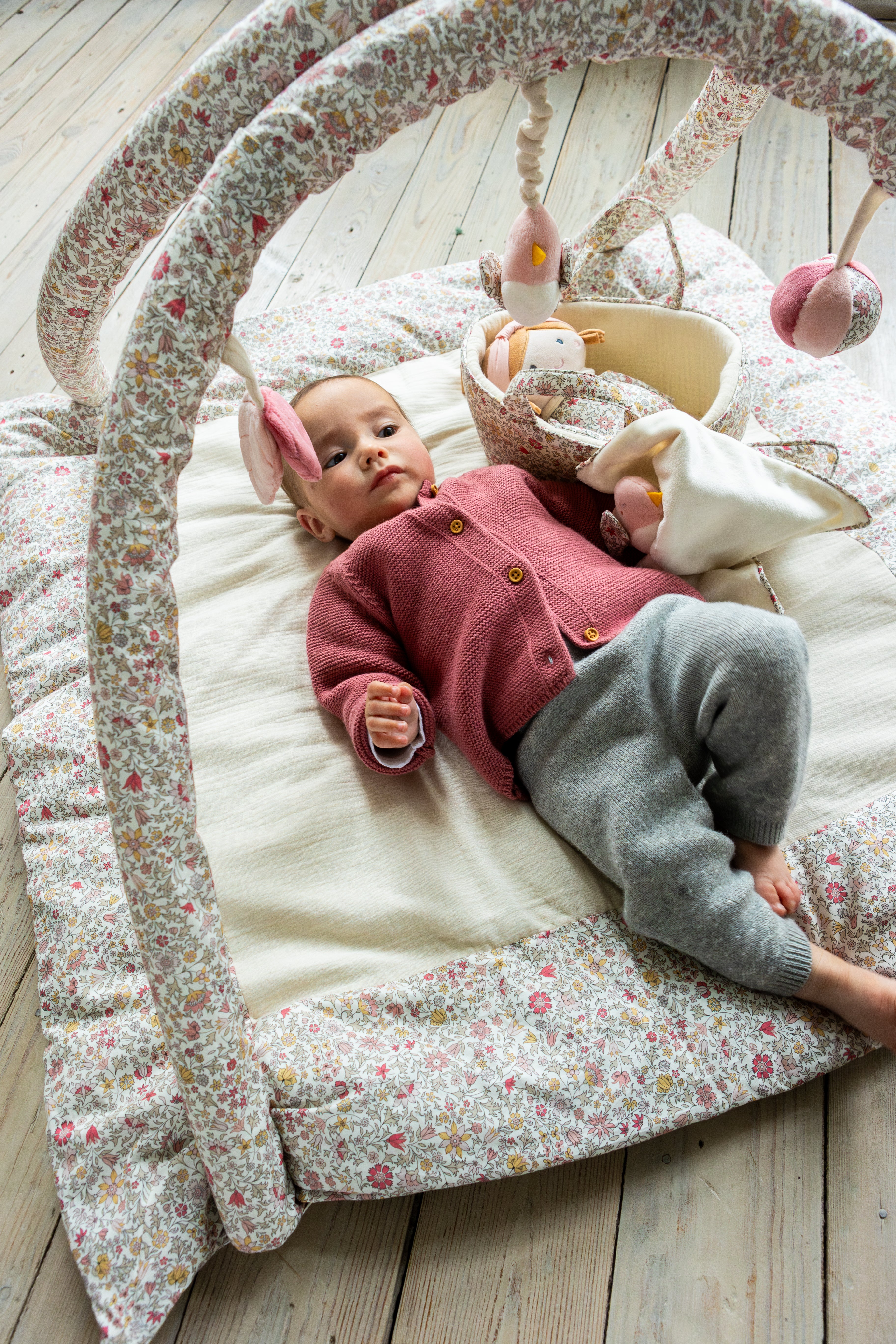 Playmat made with coton gauze and Liberty fabric