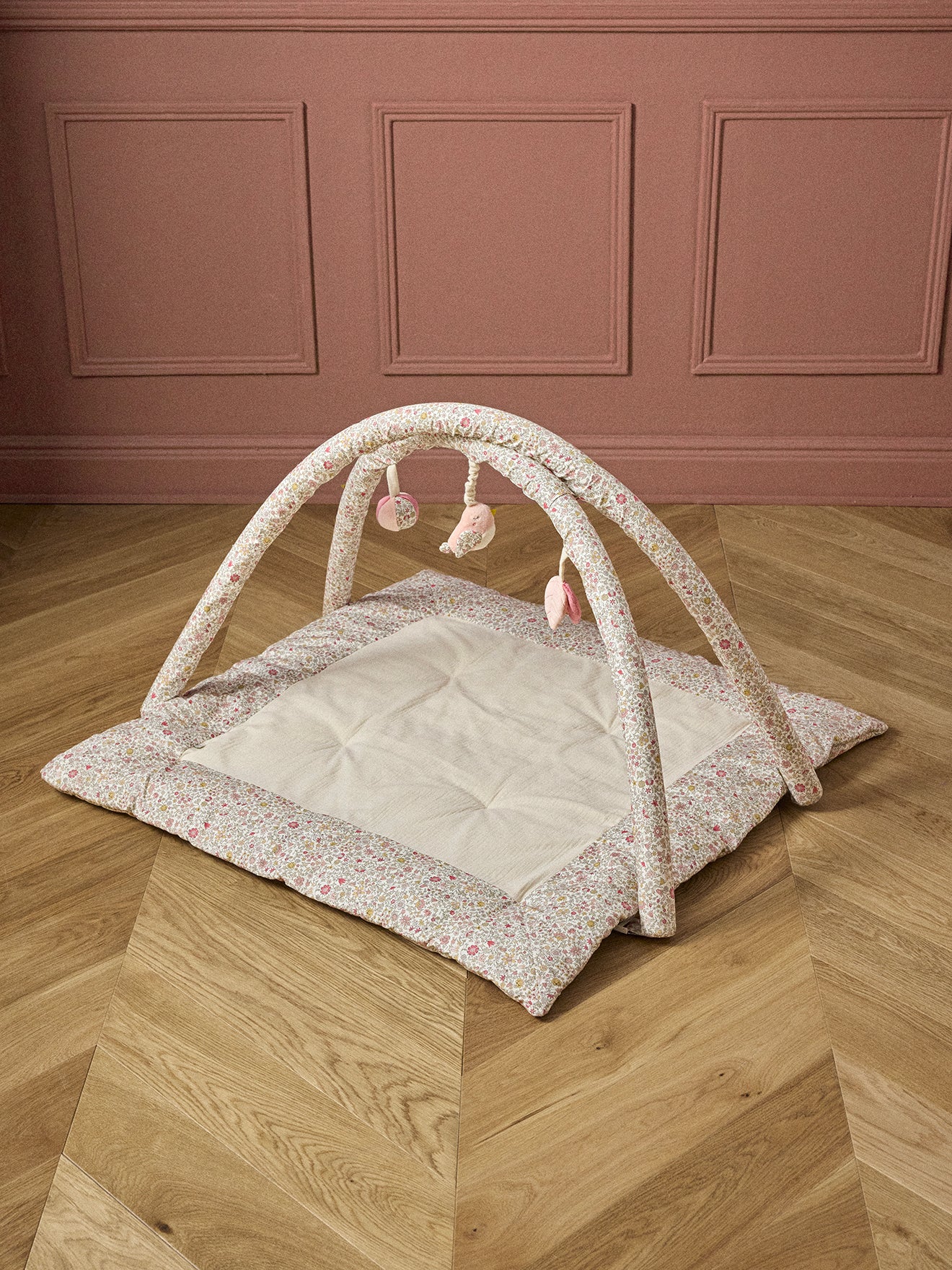 Tapis d'éveil tissu Liberty et gaze de coton