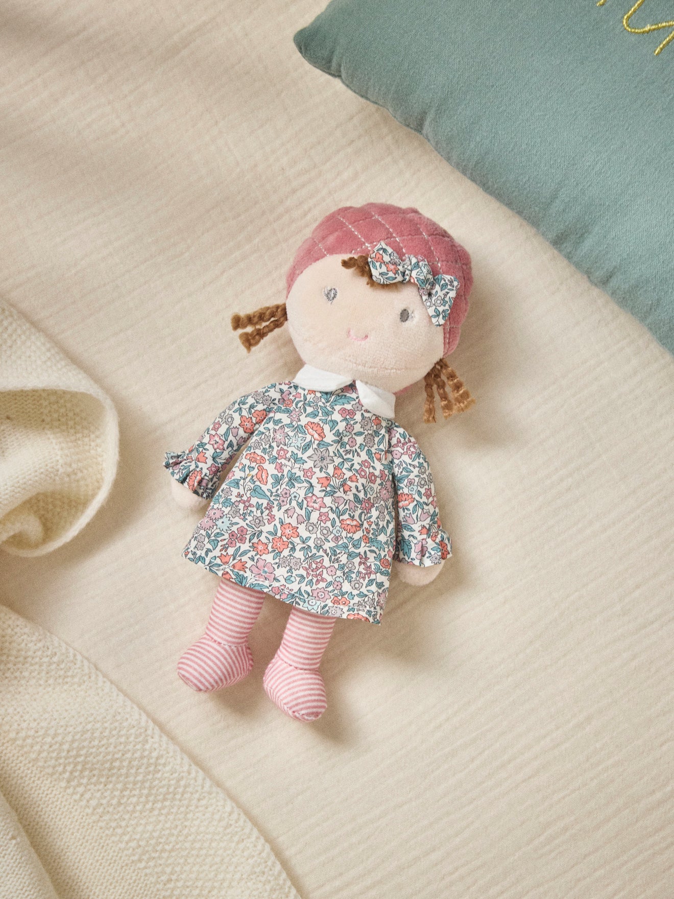 Poupée Louison en tissu Liberty