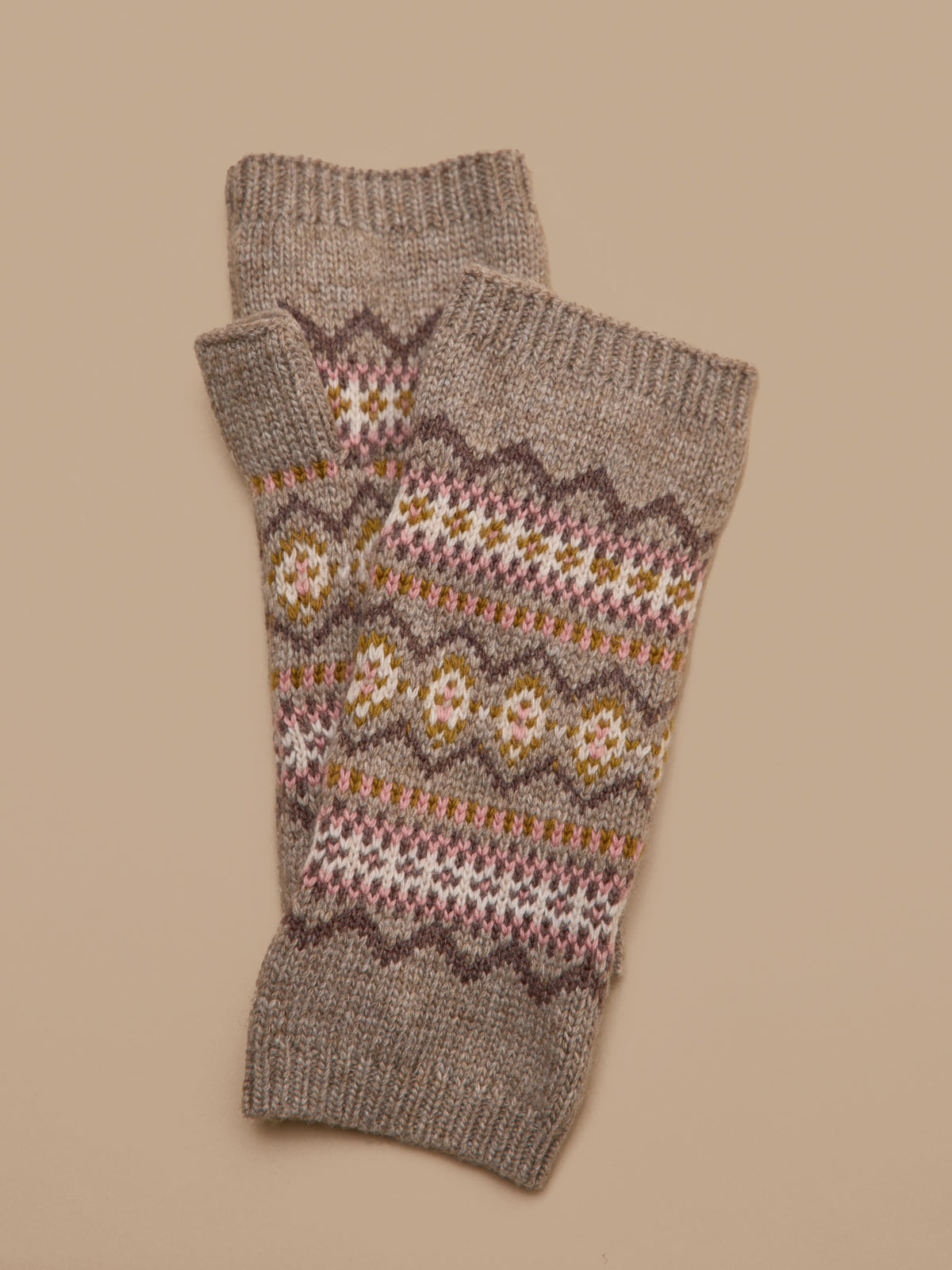 Women's jacquard fingerless gloves