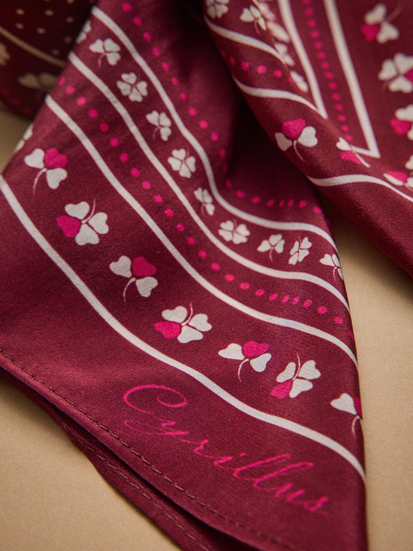 Women's floral square silk bandana