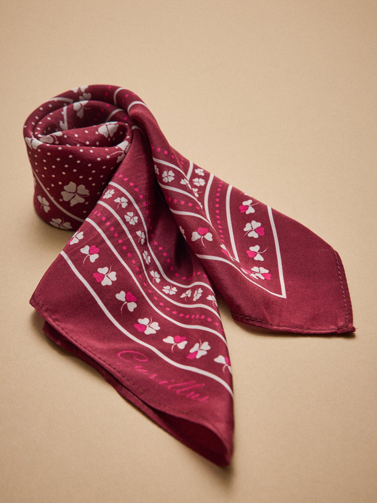 Women's floral square silk bandana