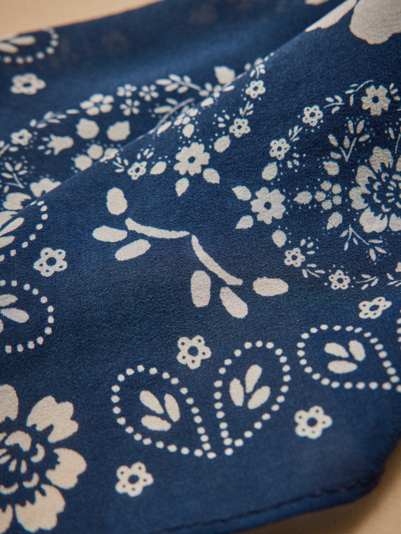 Women's polka dot square silk bandana