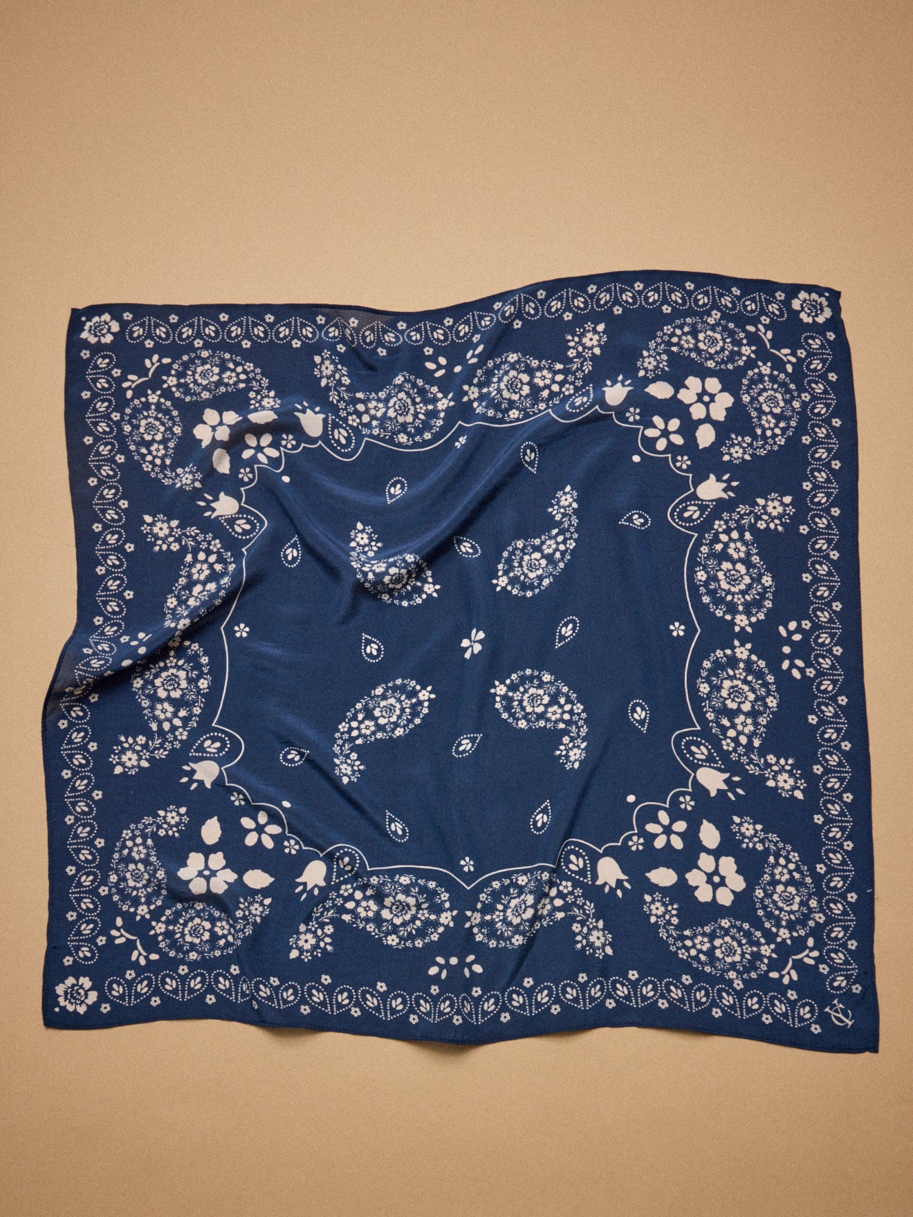 Women's polka dot square silk bandana
