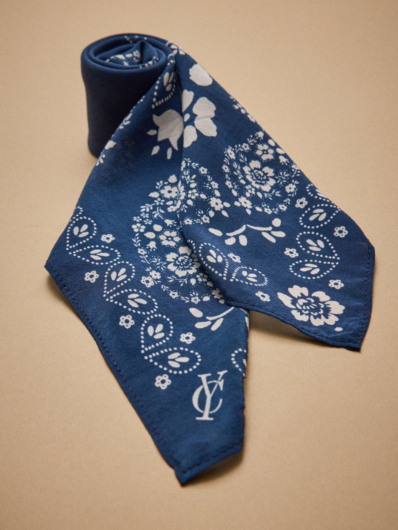 Women's polka dot square silk bandana