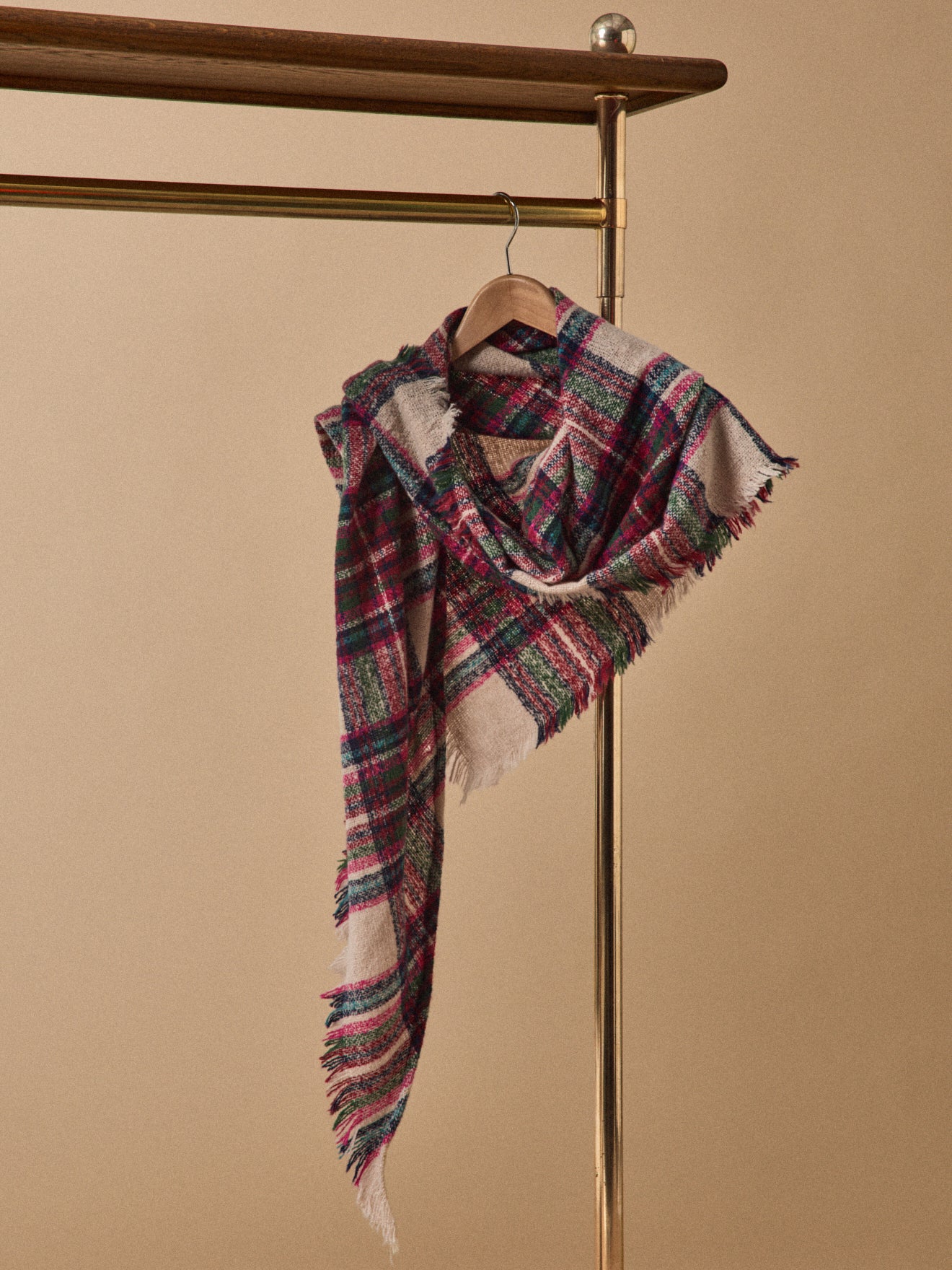 Adult triangular plaid scarf