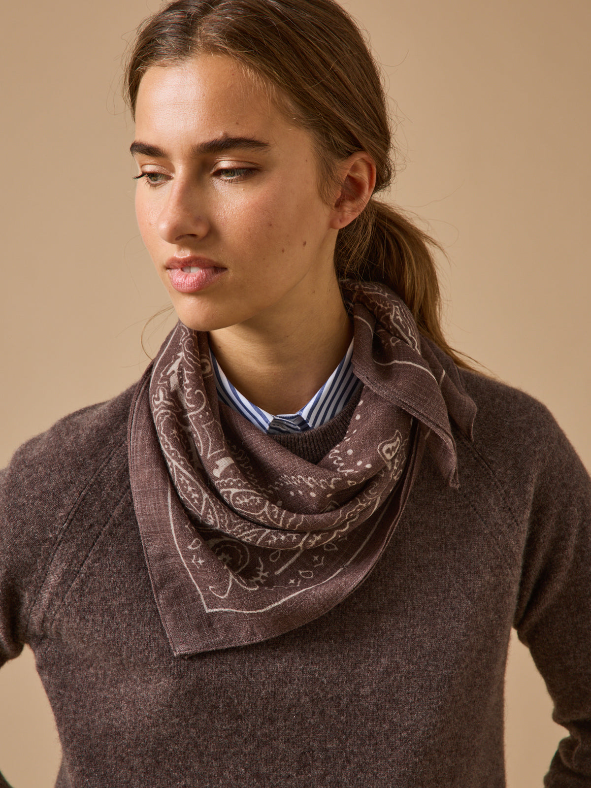 Women's print wool bandana