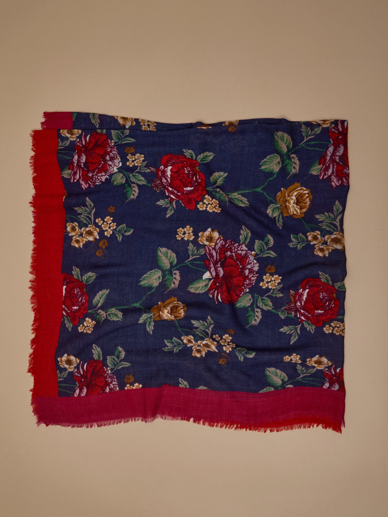 Women's print wool scarf