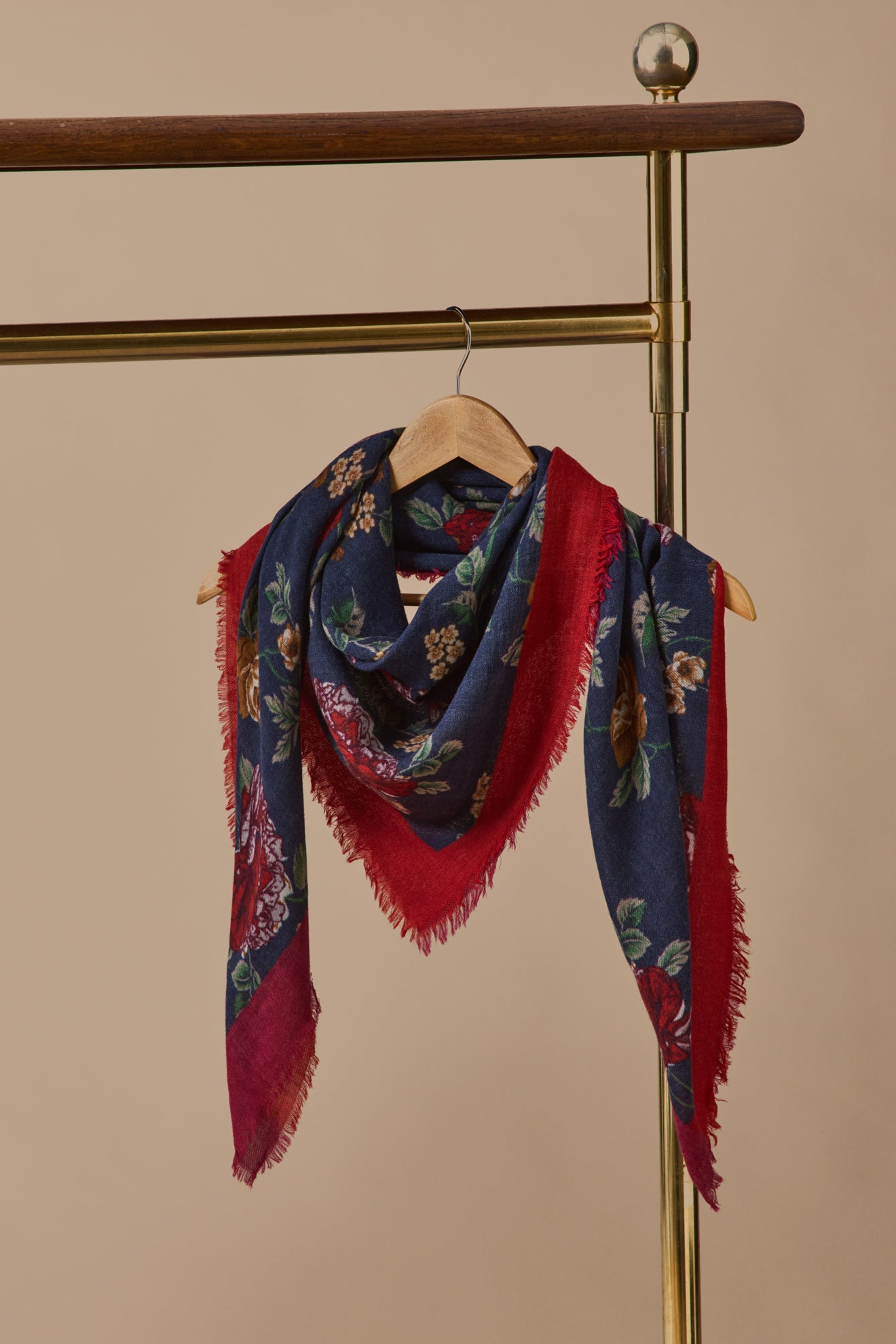 Women's print wool scarf