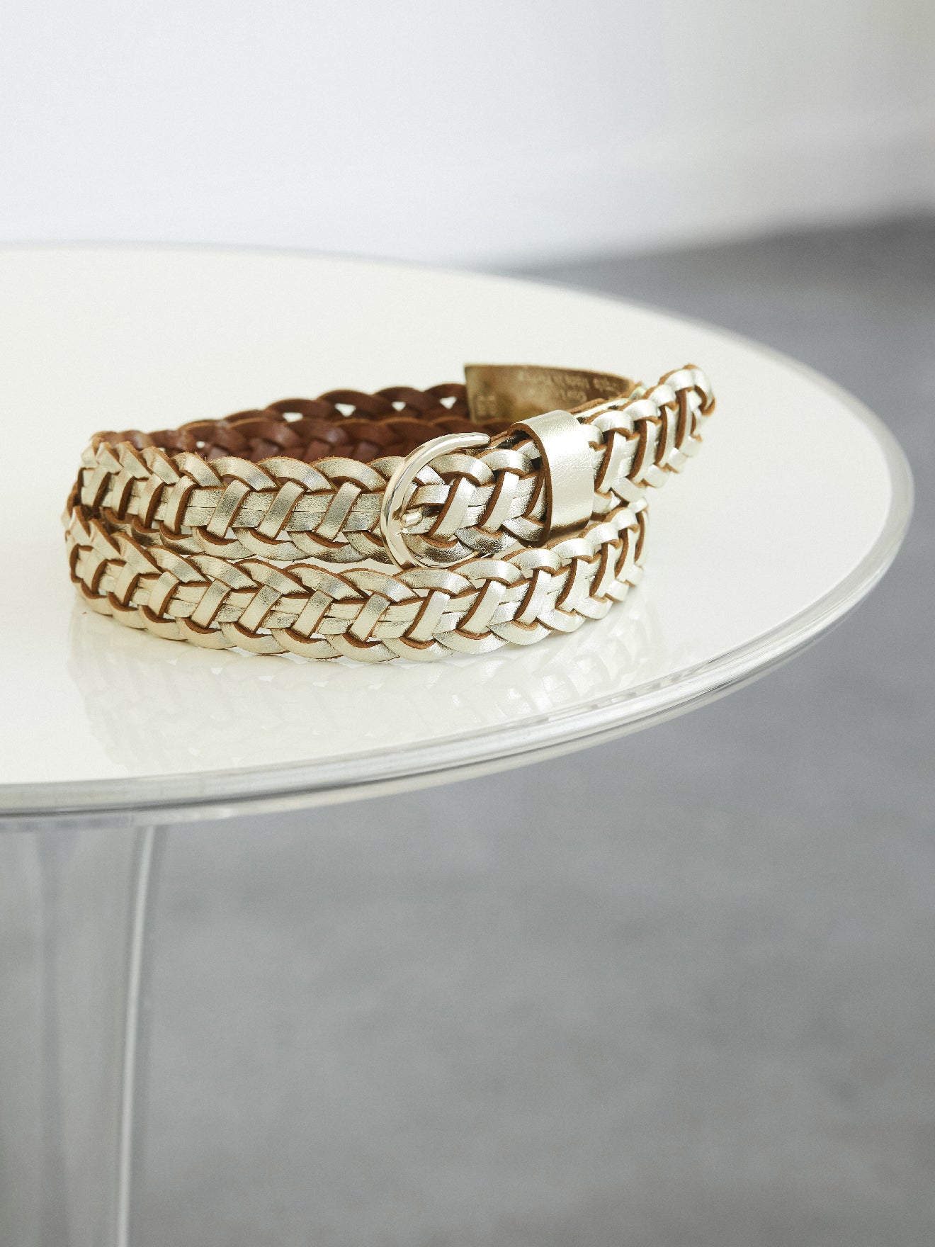 Women's braided leather belt