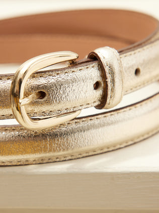 Women's narrow leather belt