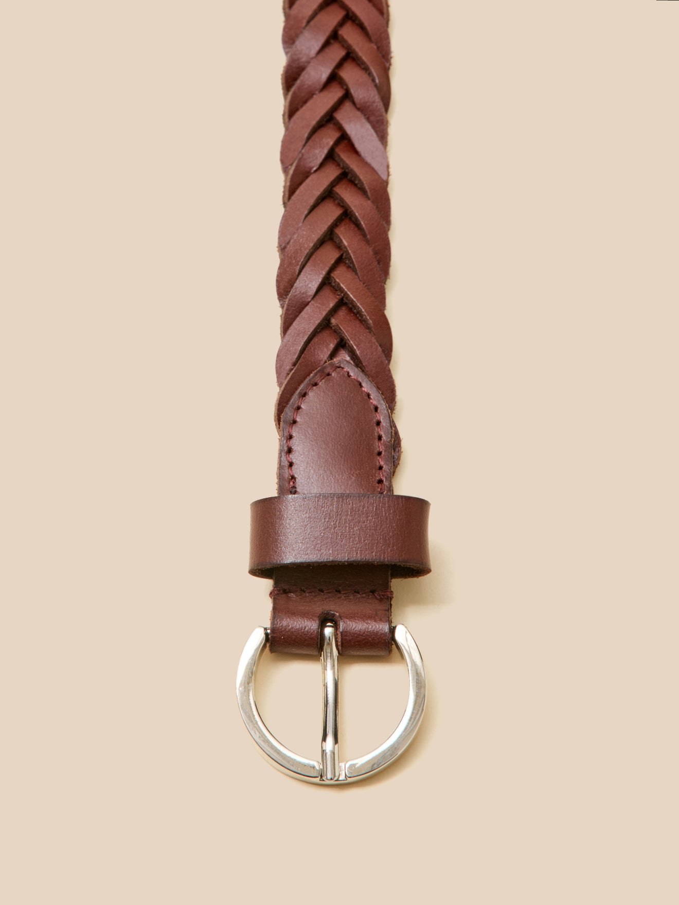Women's braided leather belt