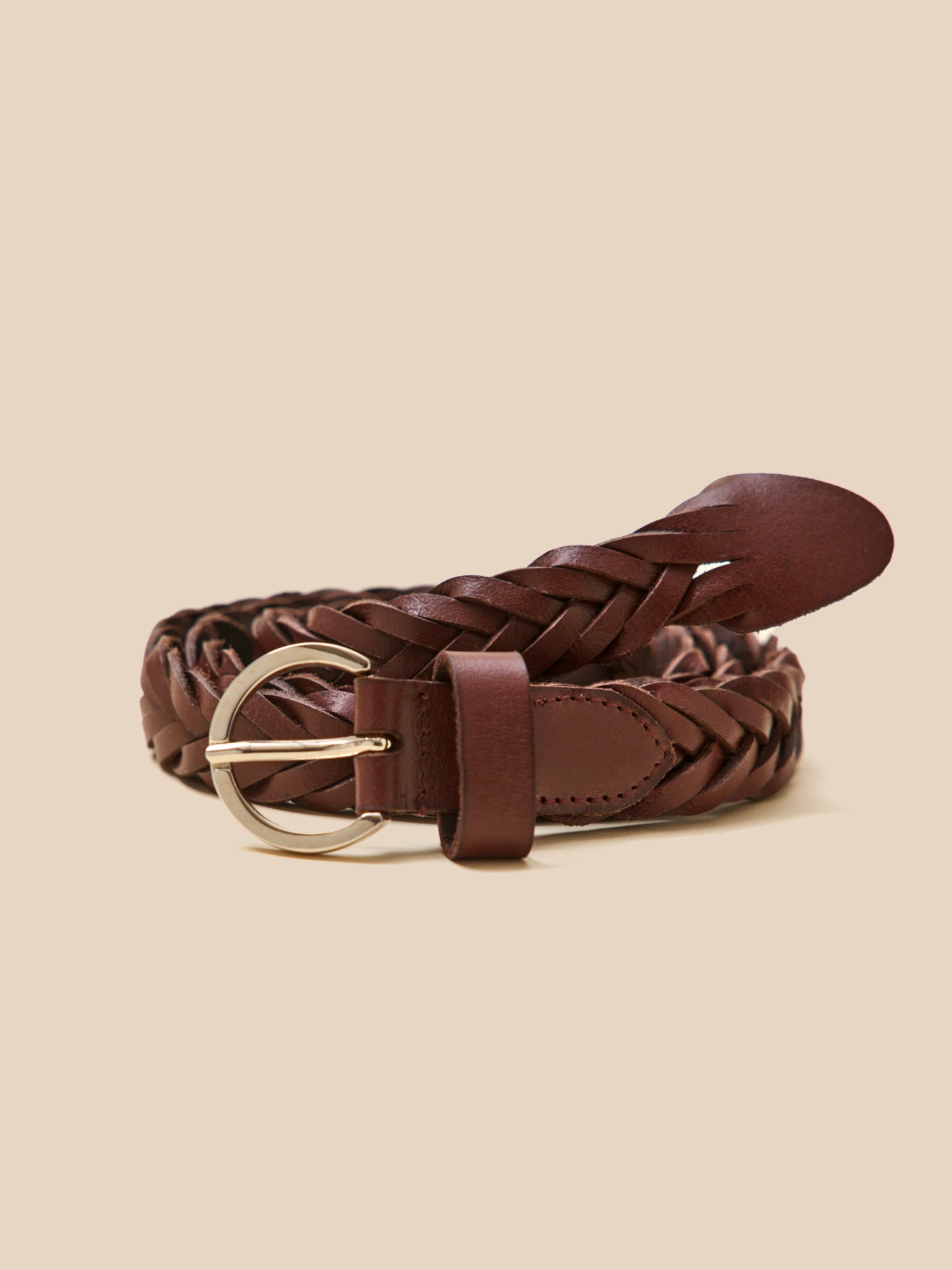 Women's braided leather belt