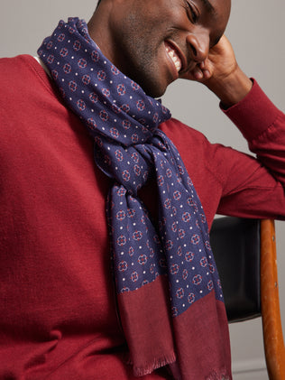 Men's modal scarf with mini print