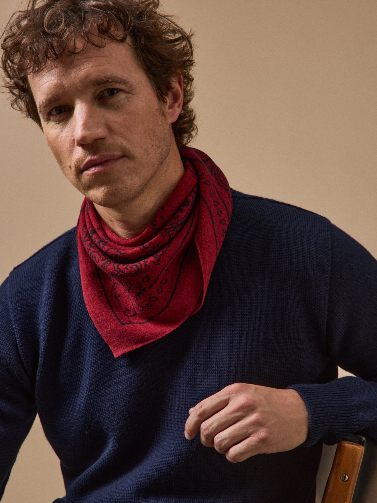 Bandana imprimé en laine unisexe