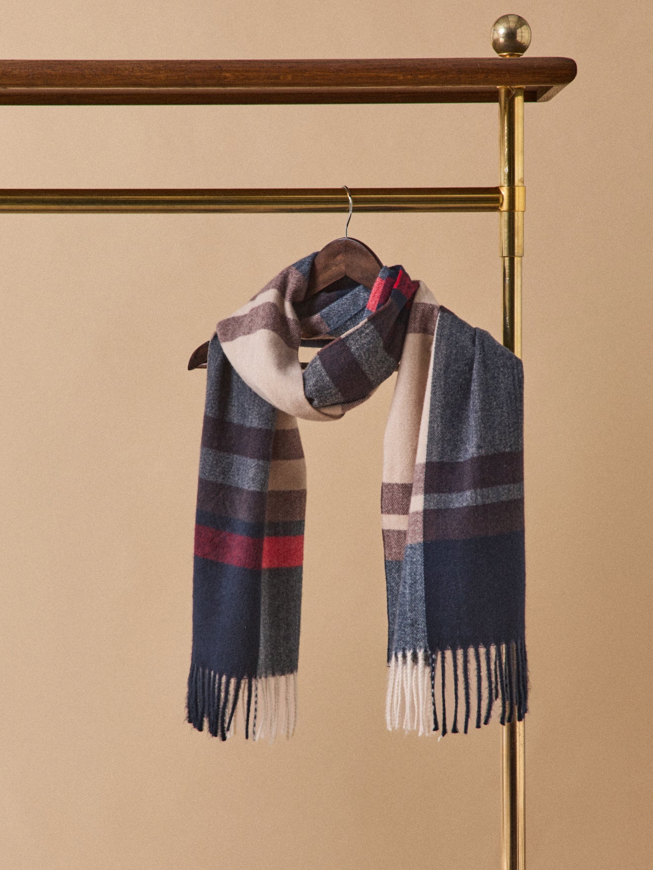 Écharpe frangée carreaux homme