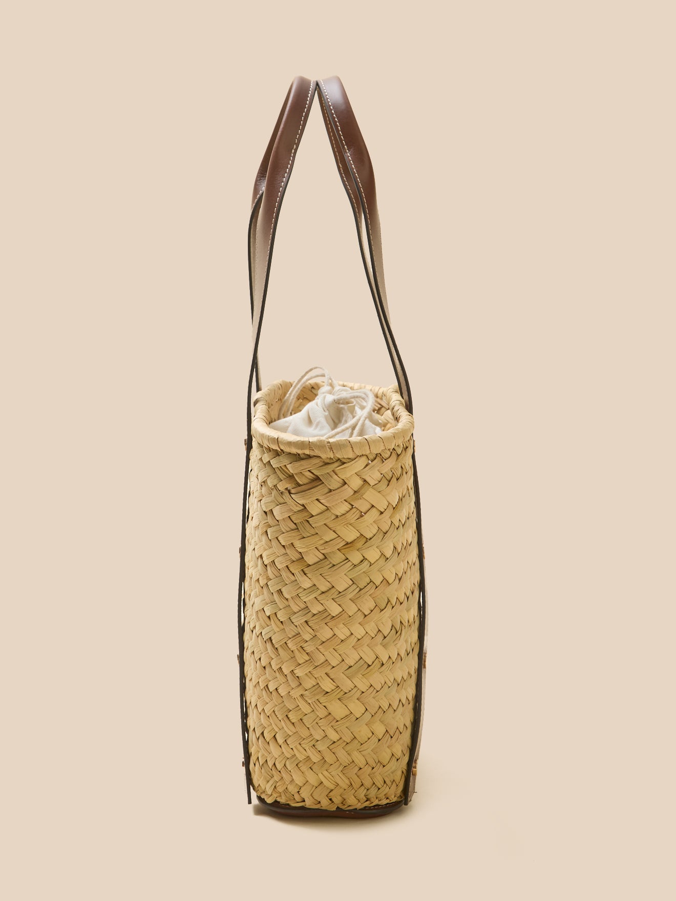 Straw and leather tote bag - Cyrillus Small Leather Goods Collection