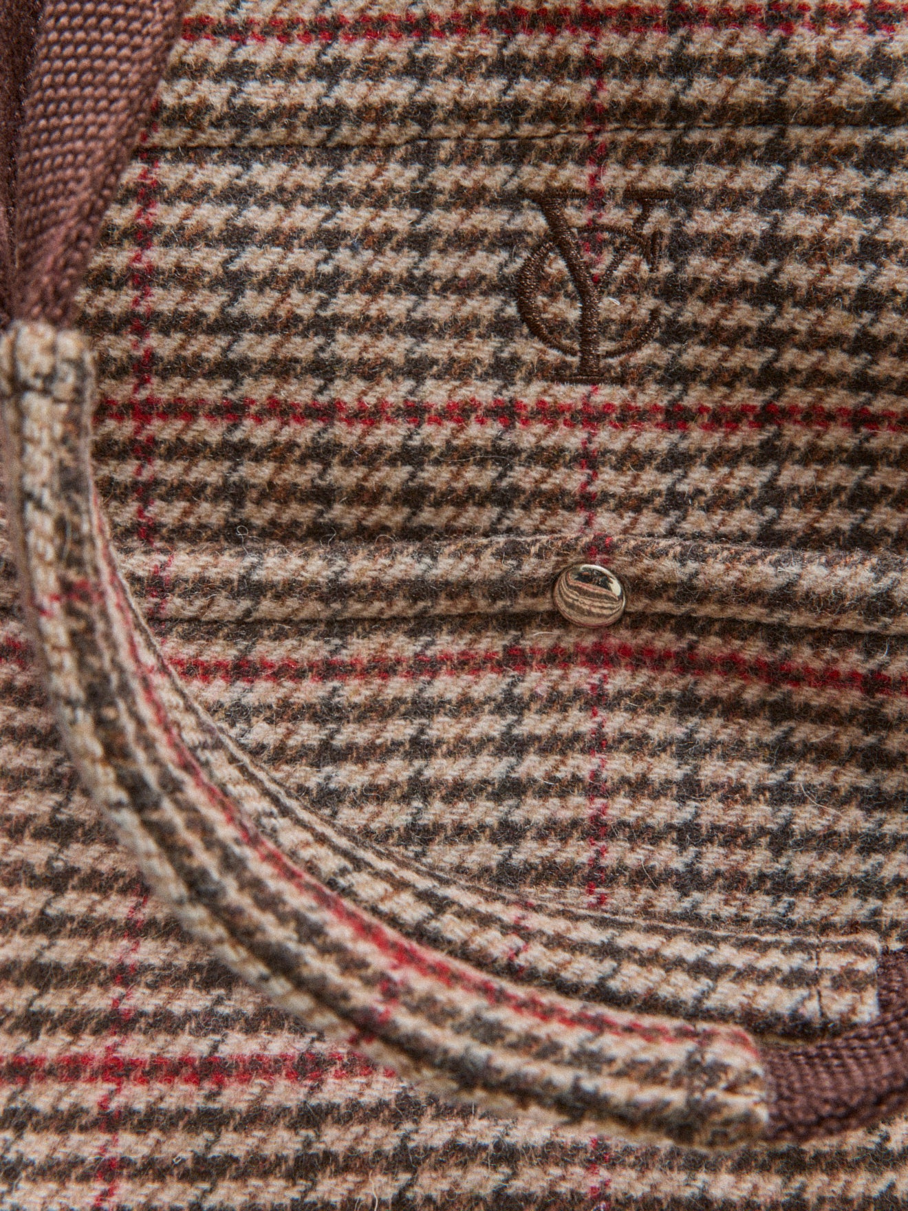 Women's houndstooth wool tote bag