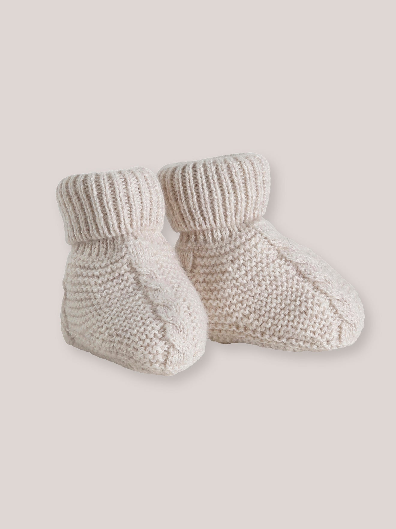 Baby's cable-knit bootees