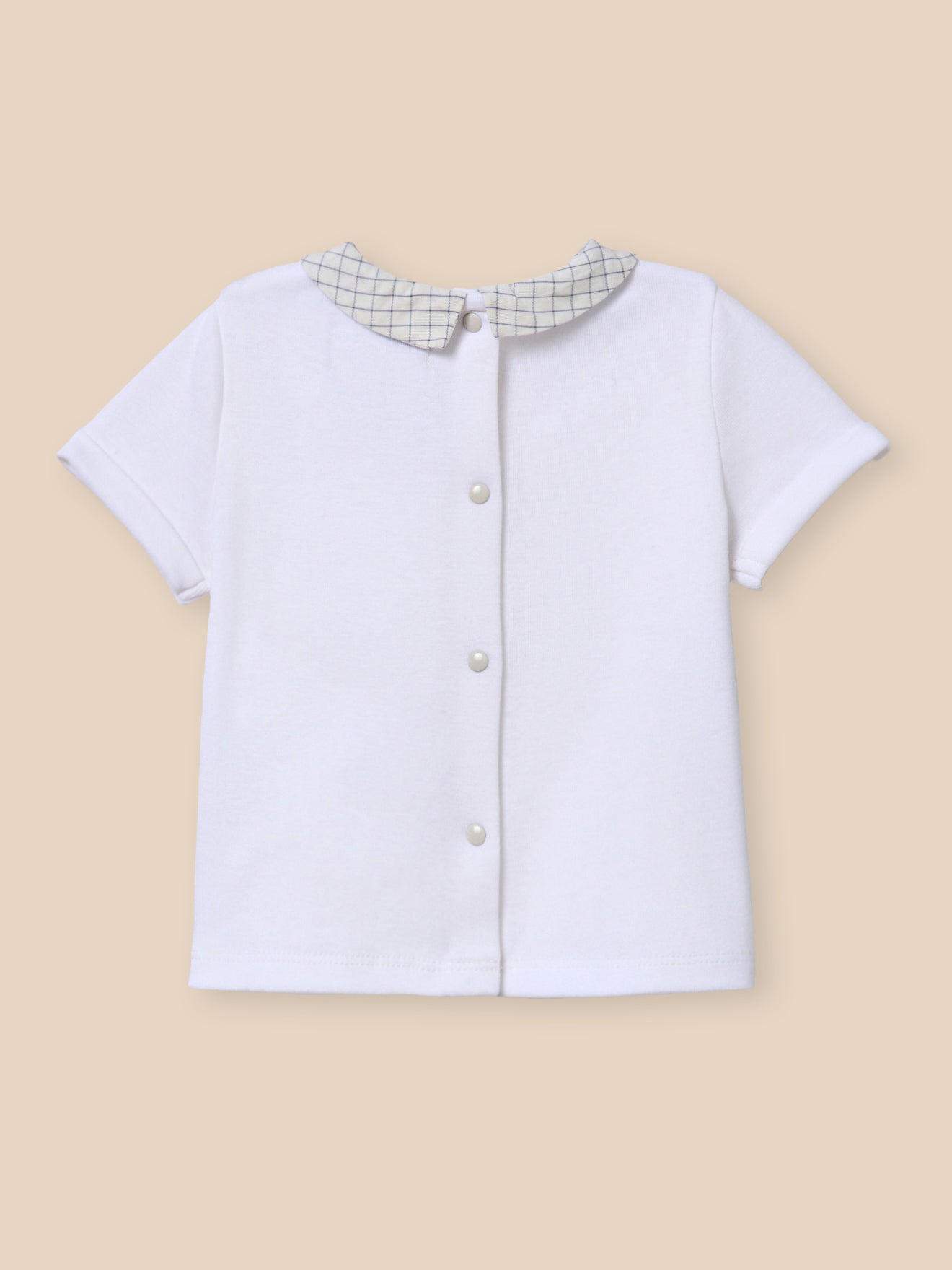 Baby's organic cotton T-shirt with collar