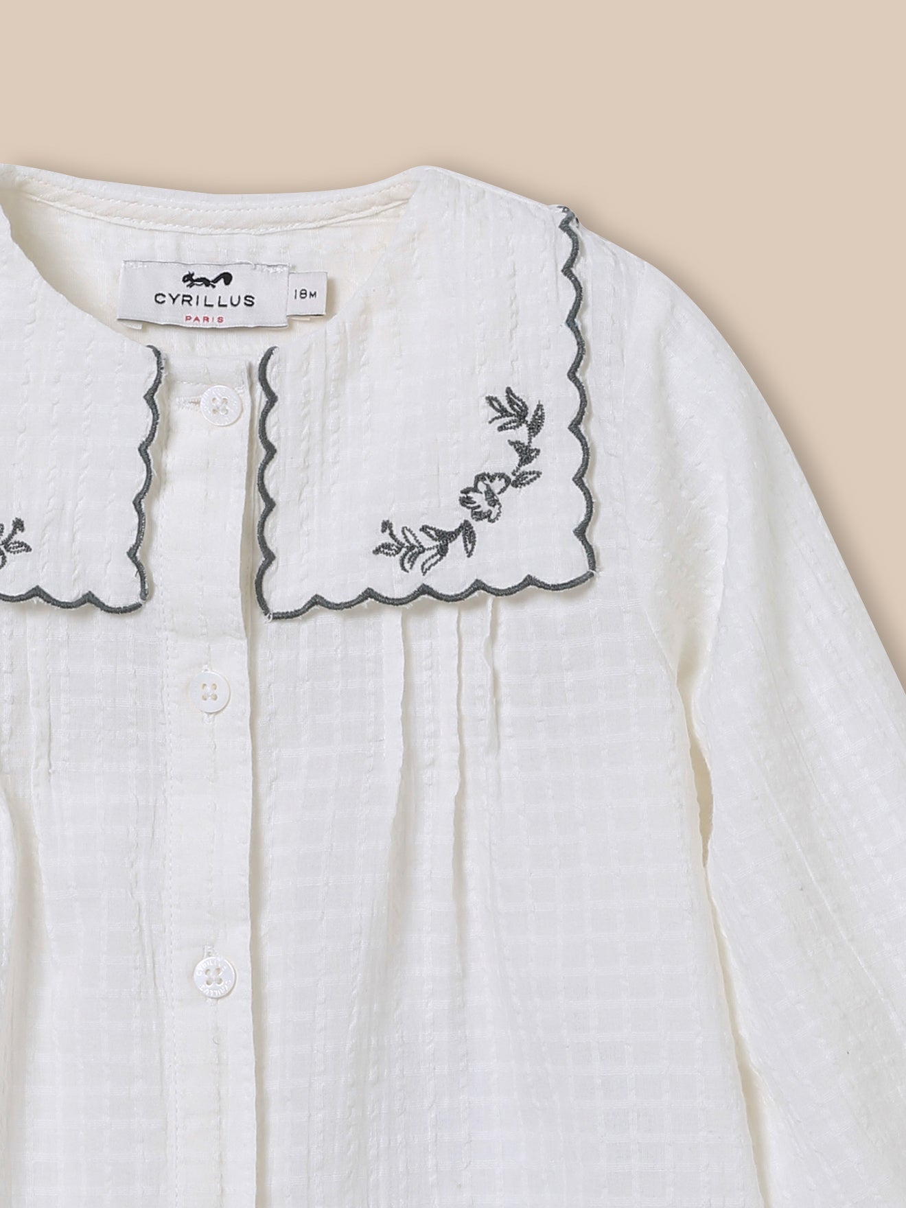 Baby's blouse with embroidered collar