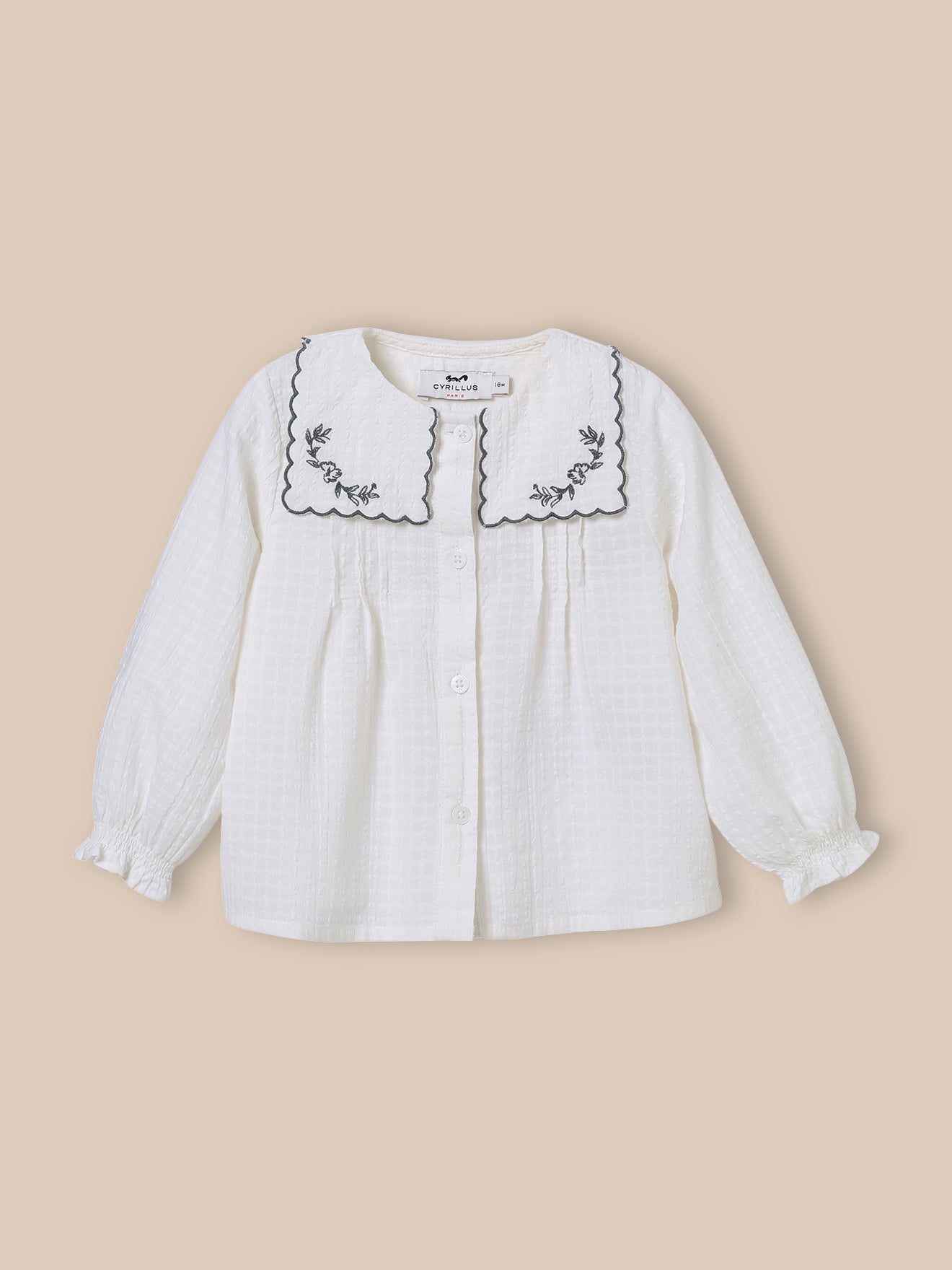 Baby's blouse with embroidered collar