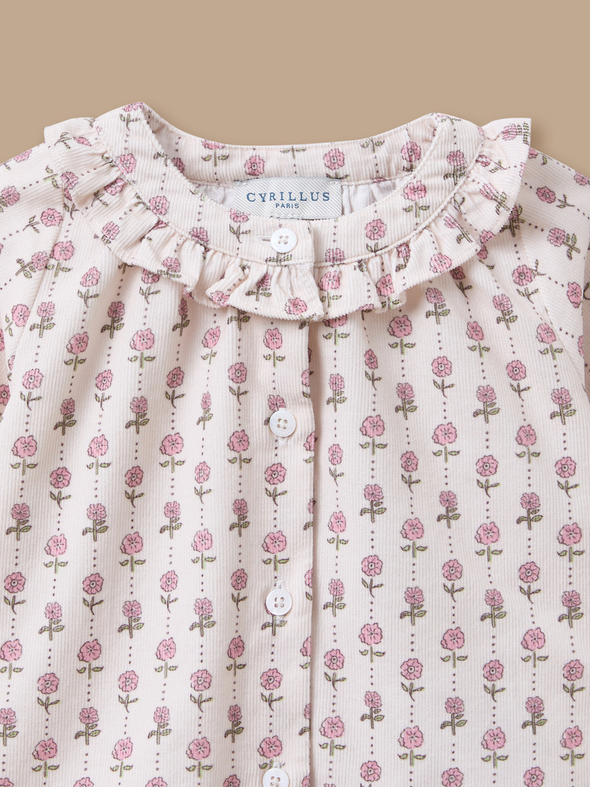 Printed Blouse with Ruffled Collar Baby