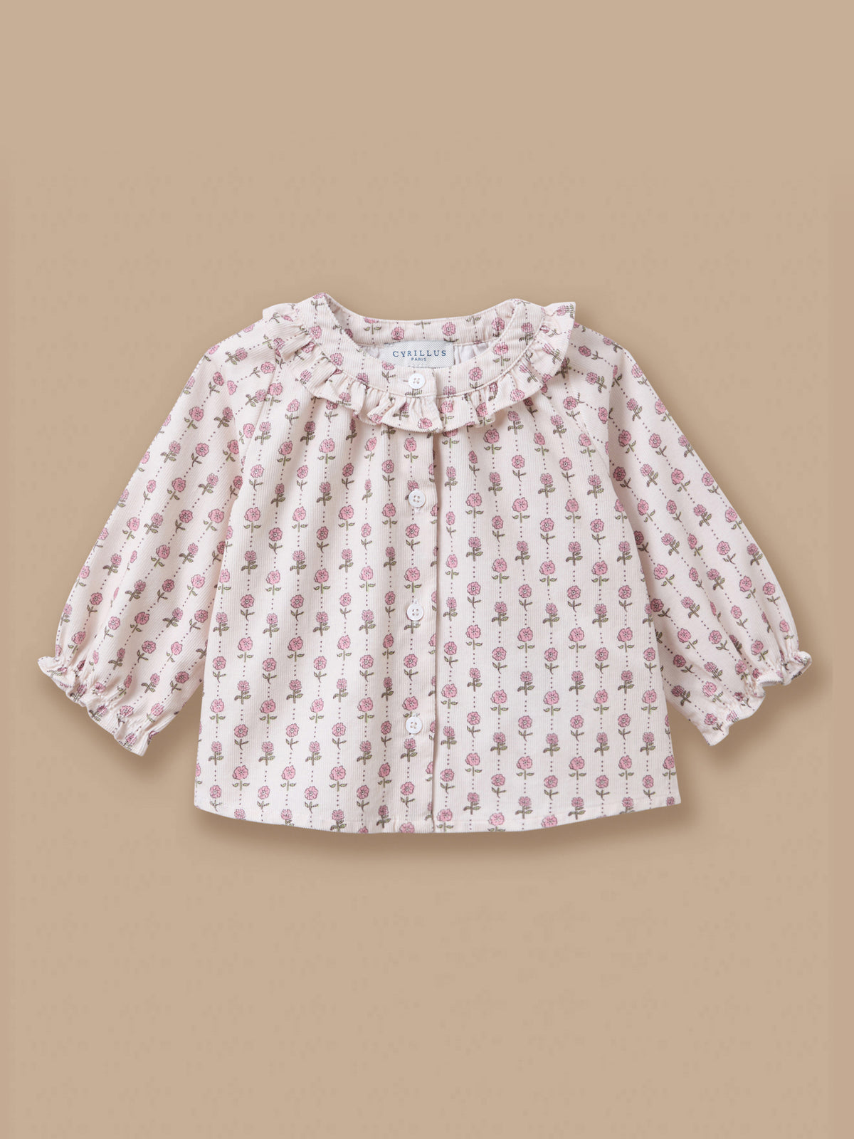 Printed Blouse with Ruffled Collar Baby