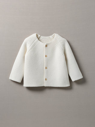 Baby's wool and organic cotton cardigan