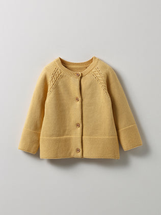 Baby's organid cotton and wool cardigan