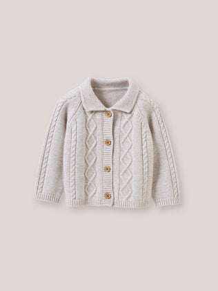 Baby's cable knit wool cardigan