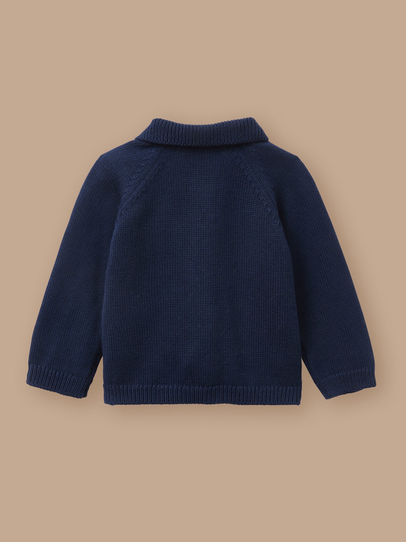 Baby's cardigan with polo shirt collar