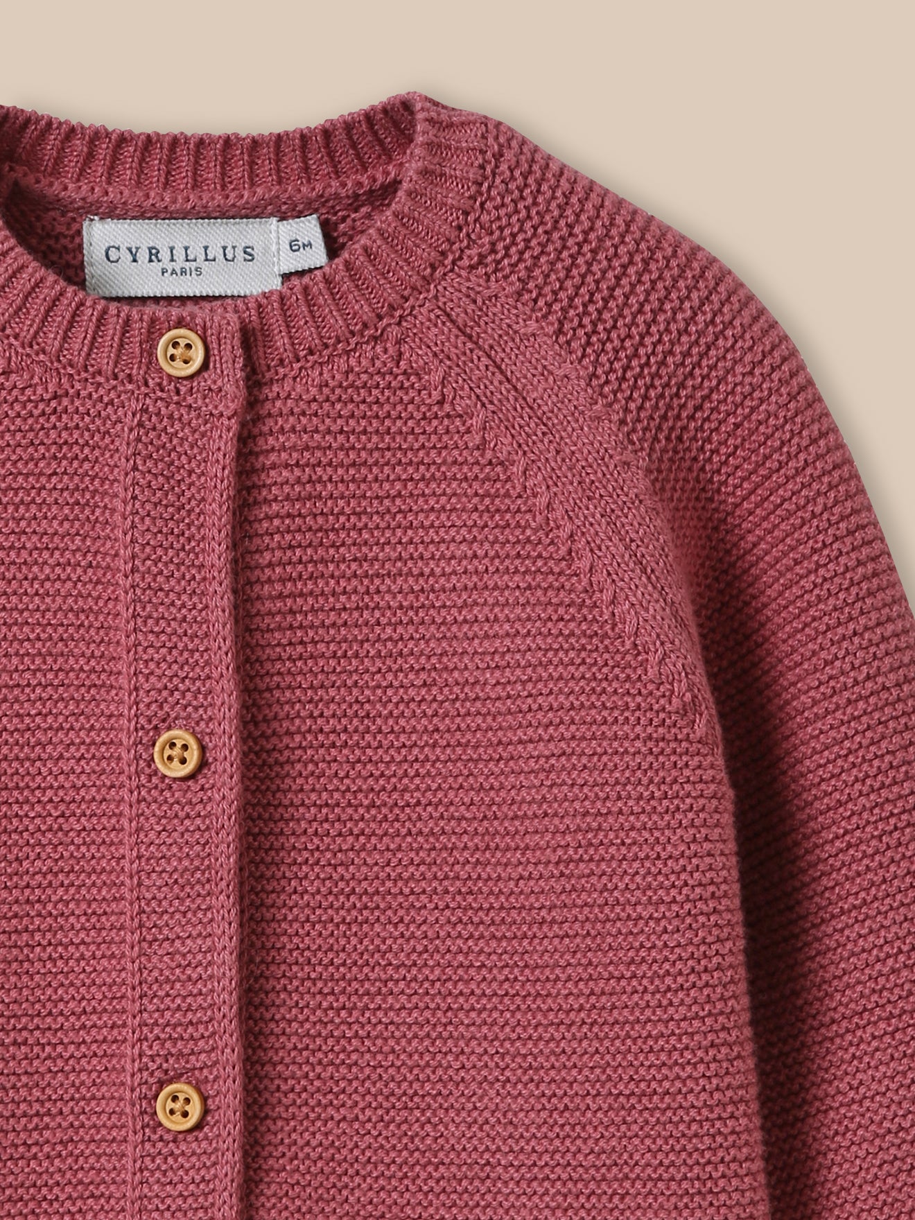 Baby's organic cotton and wool cardigan