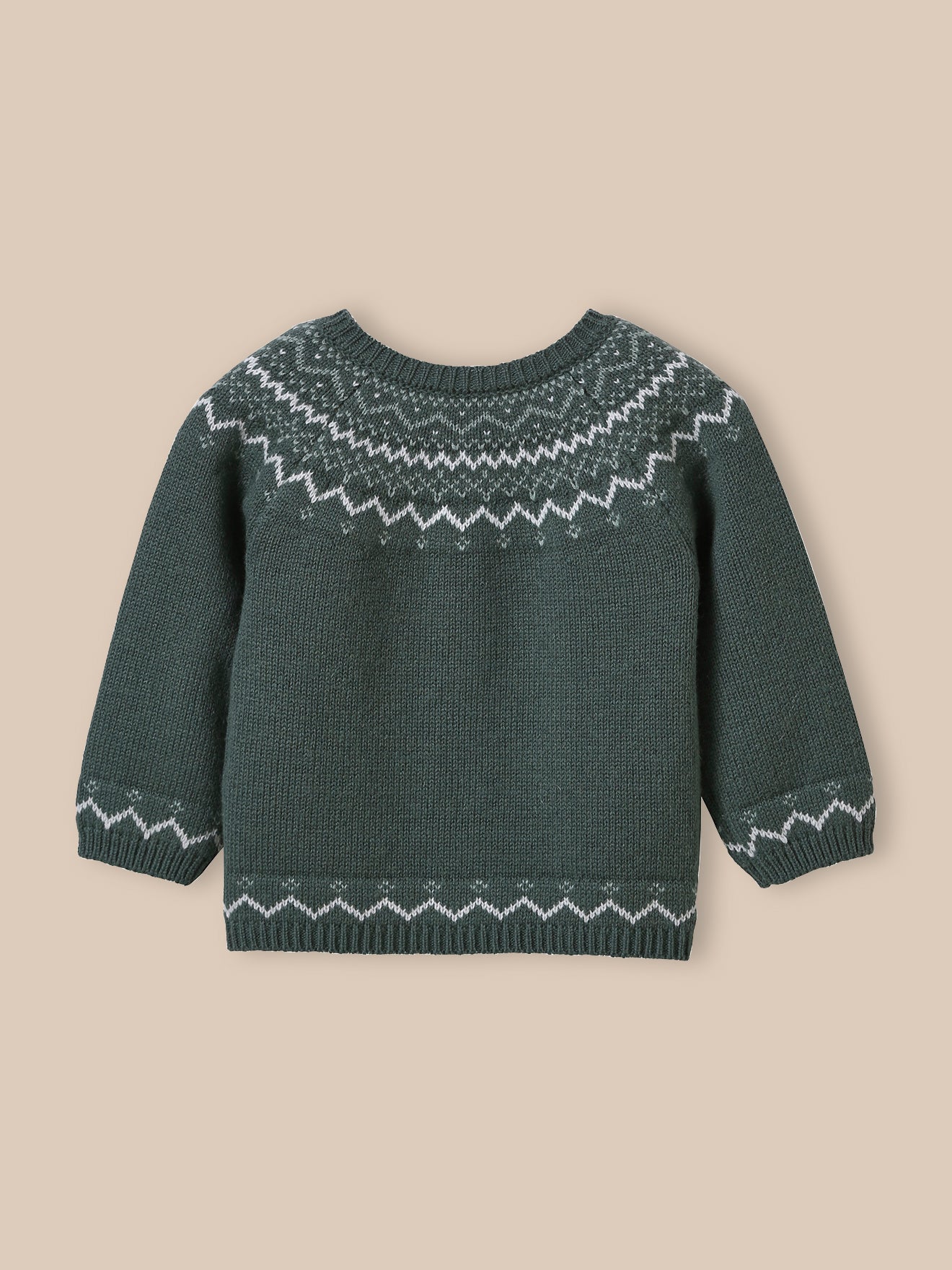 Baby's wool jacquard cardigan