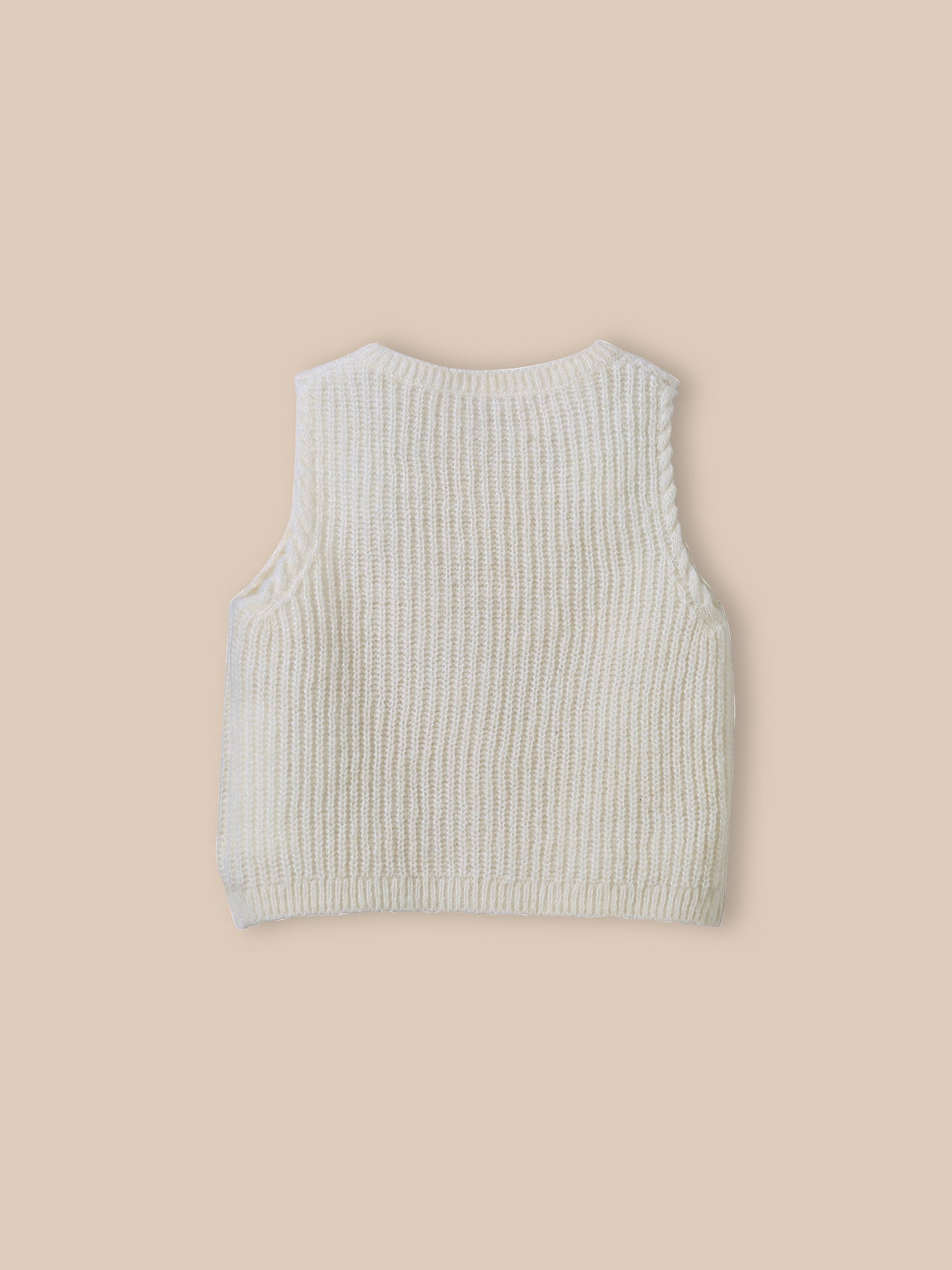 Baby's sleeveless wool and mohair cardigan