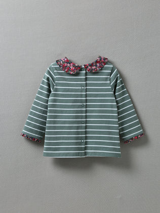 Baby's sailor-stripe organic cotton top