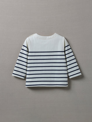 Baby's organic cotton sailor-stripe shirt