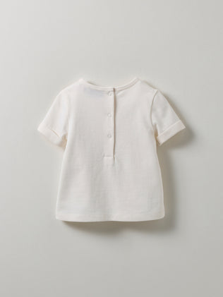 Baby's organic cotton T-shirt - trim made with Liberty fabric