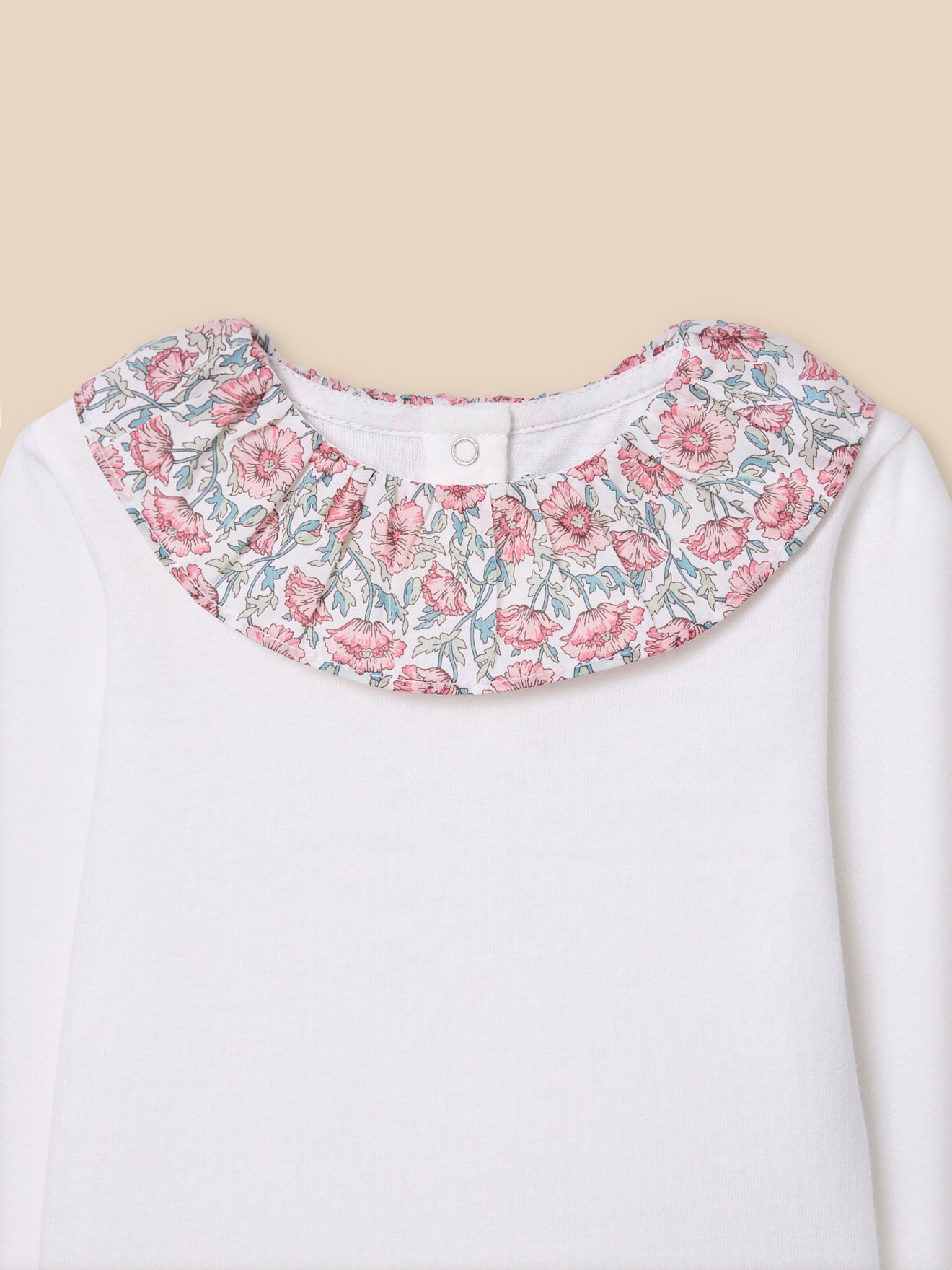 Liberty fabric baby collar T-shirt - Organic cotton