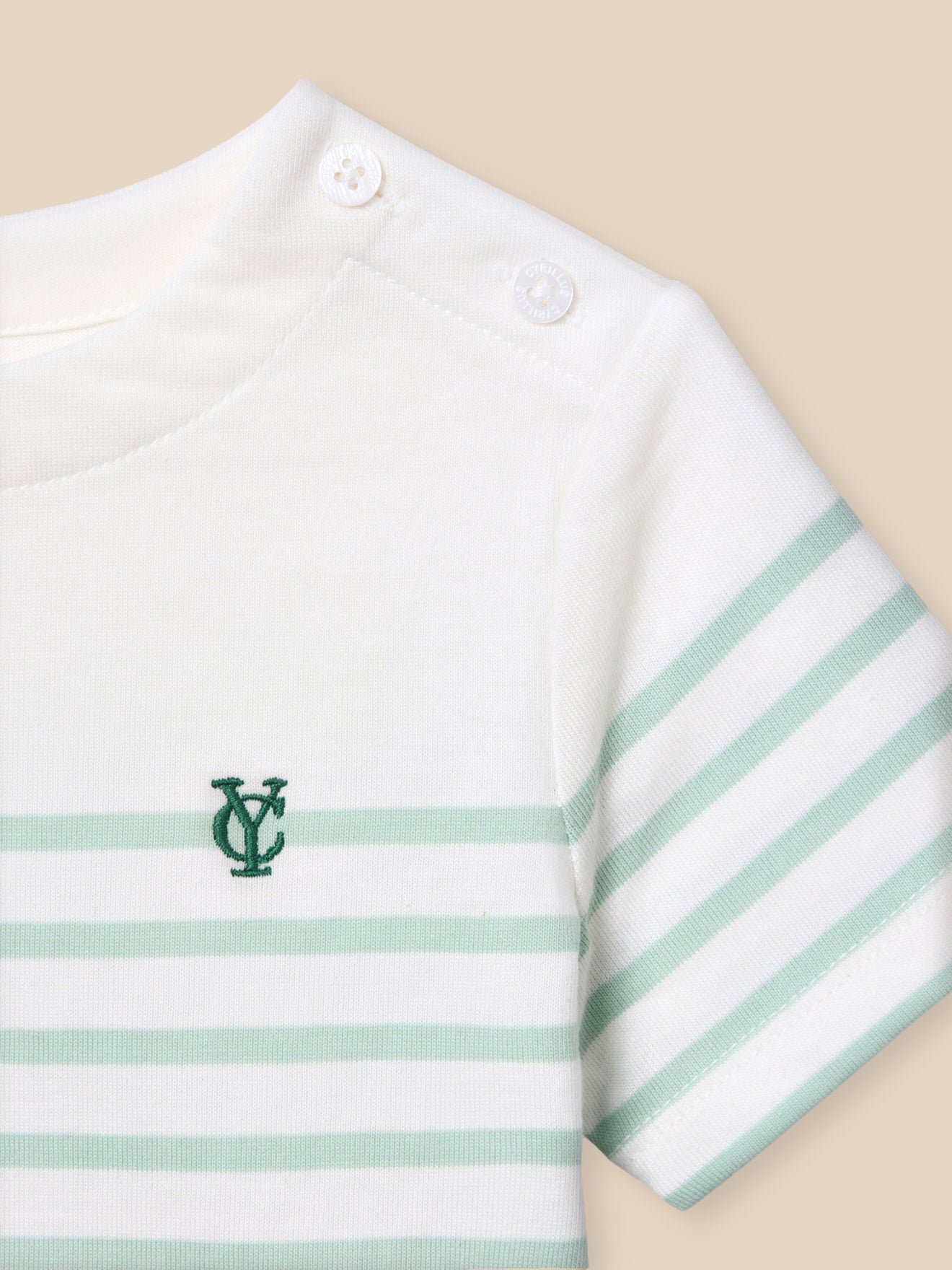 Baby's organic cotton sailor-stripe top