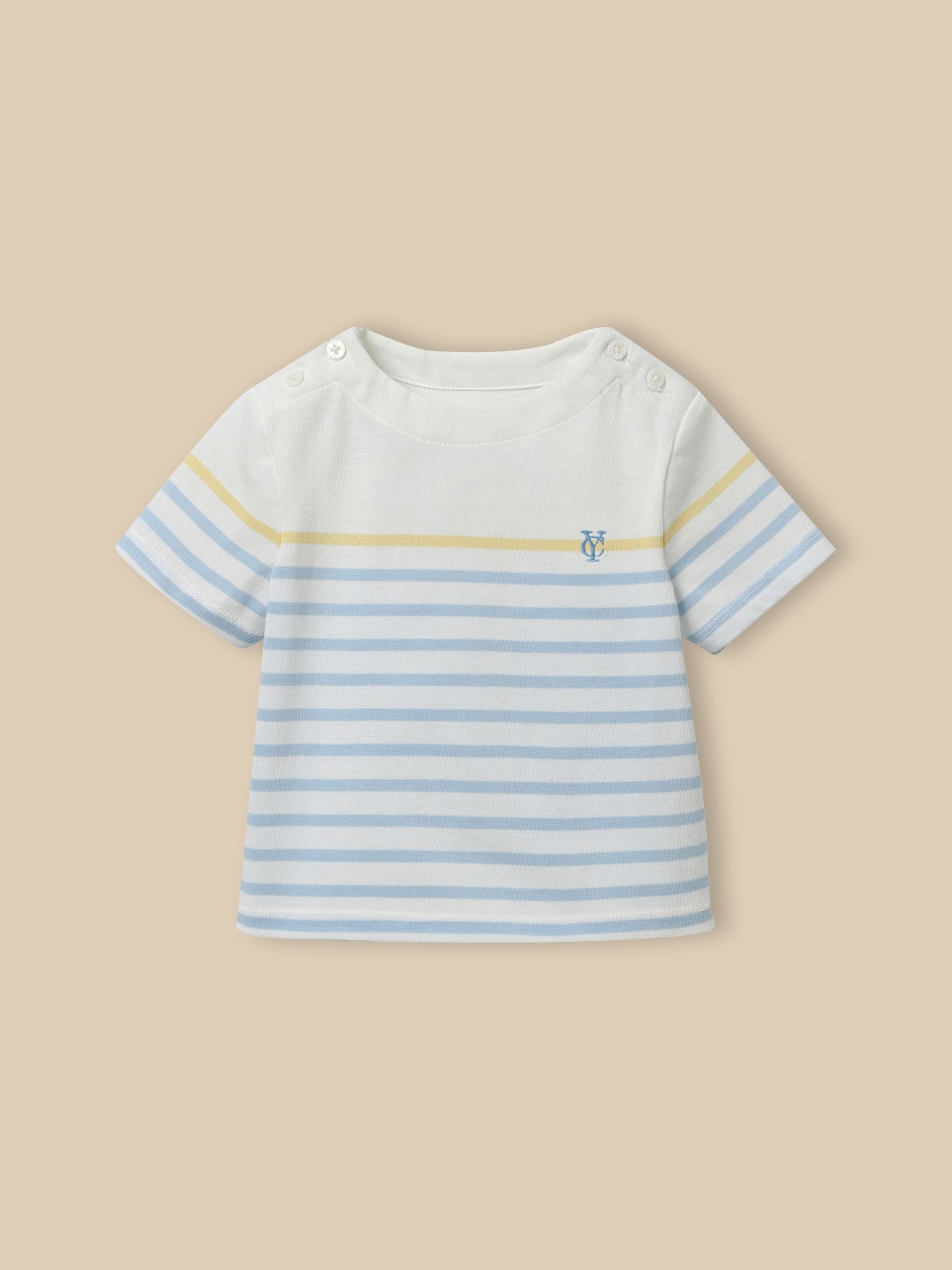 Baby's organic cotton sailor-stripe top