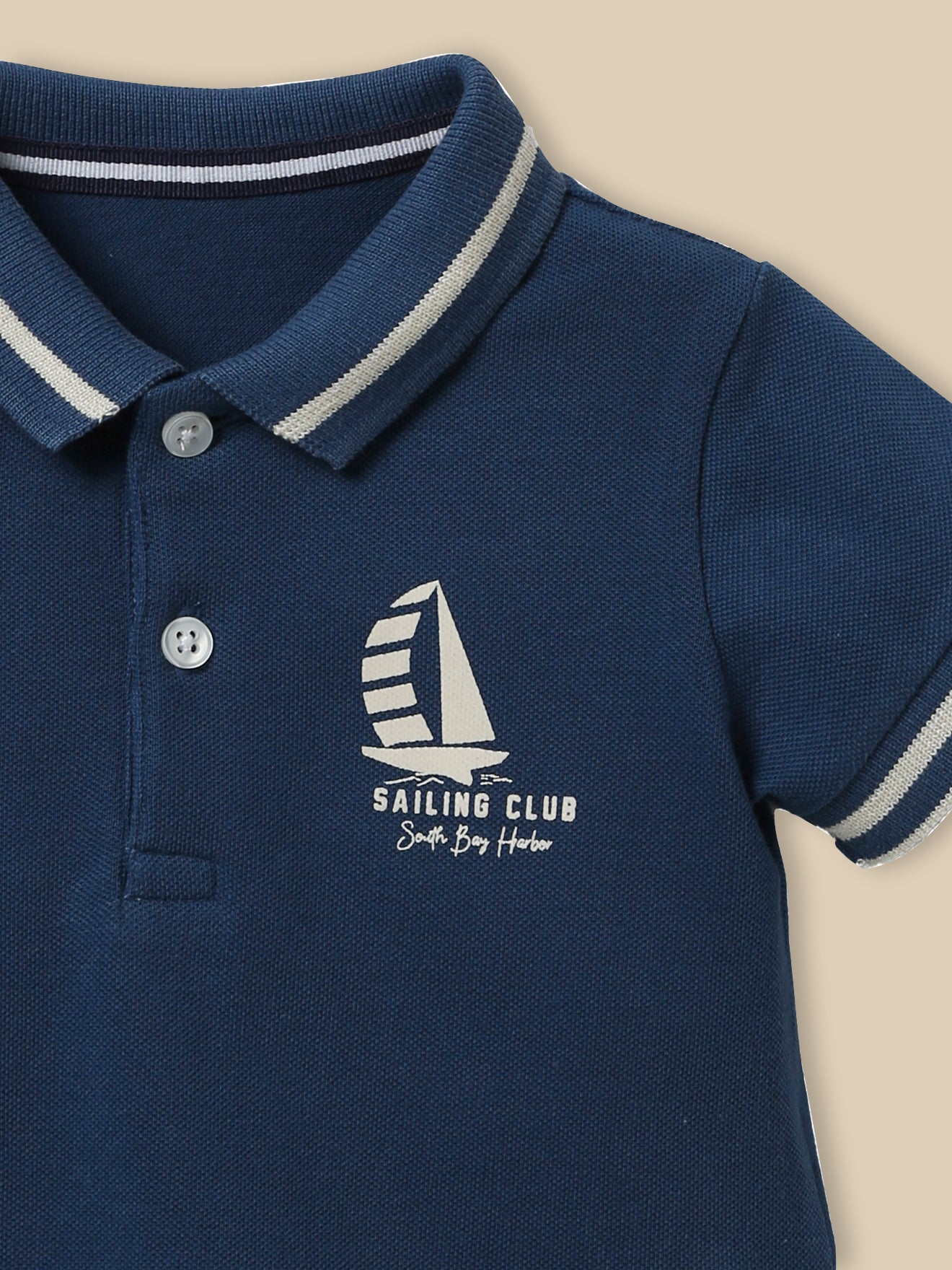 Baby's piqué knit organic cotton polo shirt