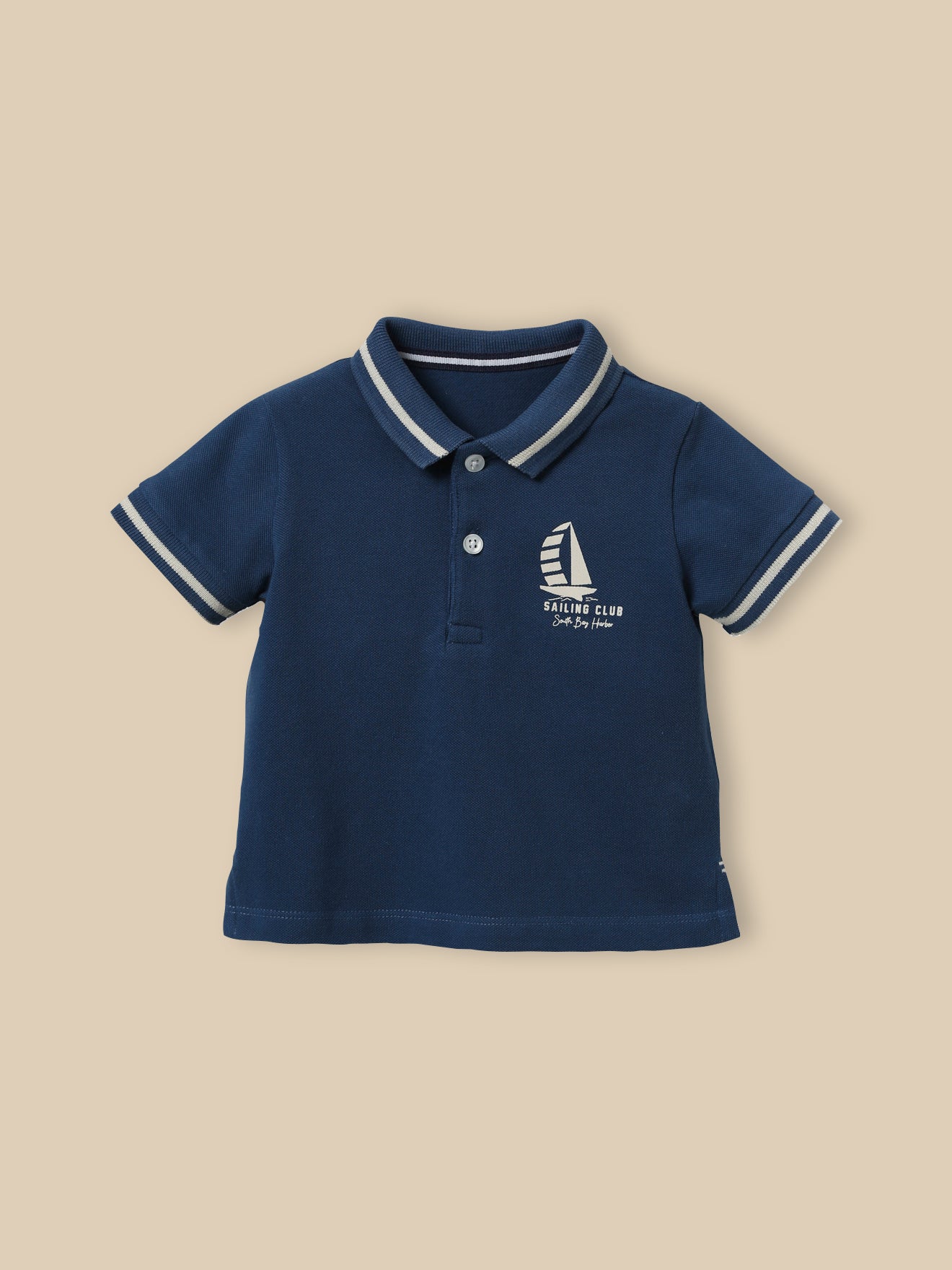 Baby's piqué knit organic cotton polo shirt