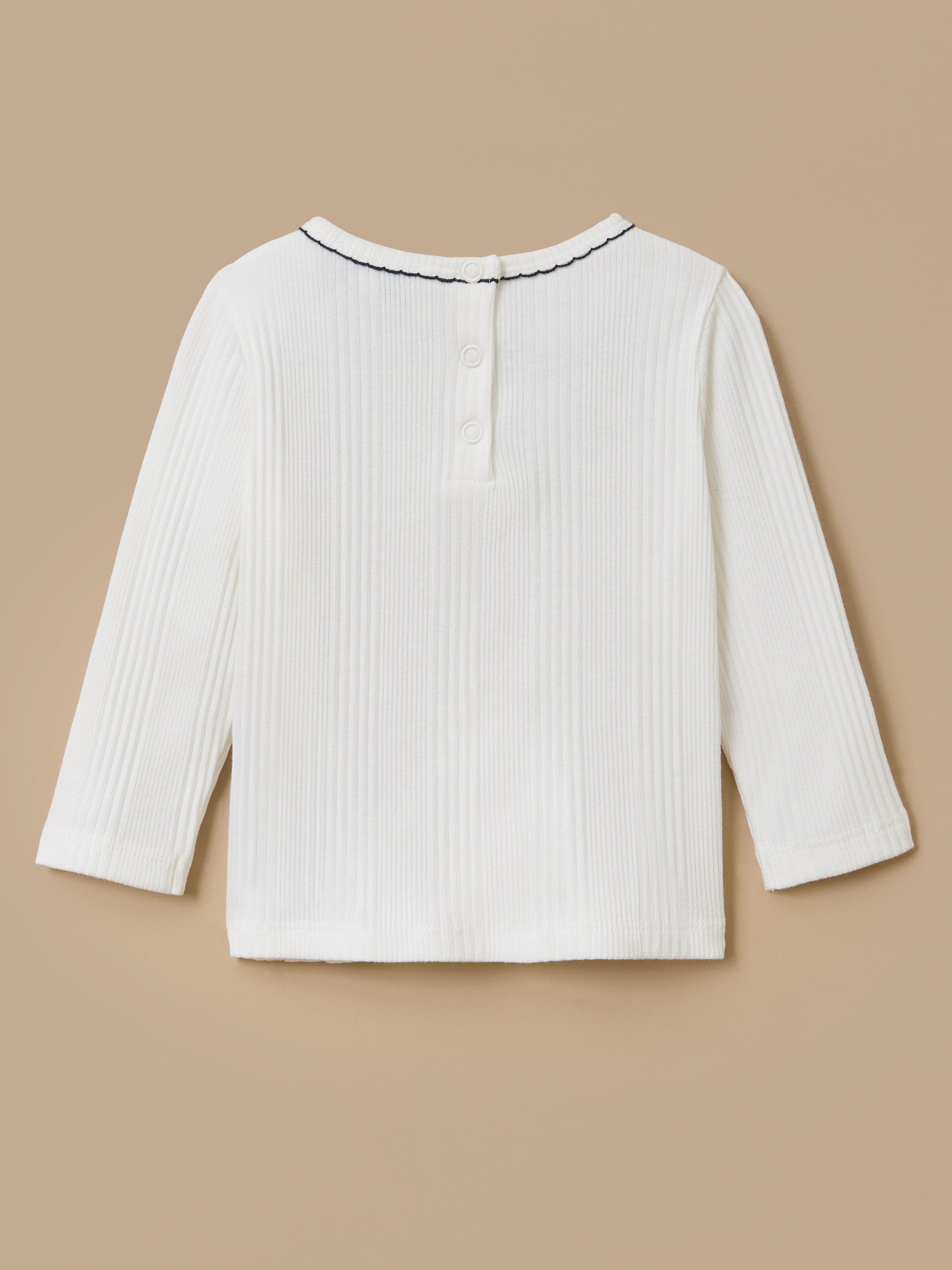 Baby's fancy-rib plain T-shirt