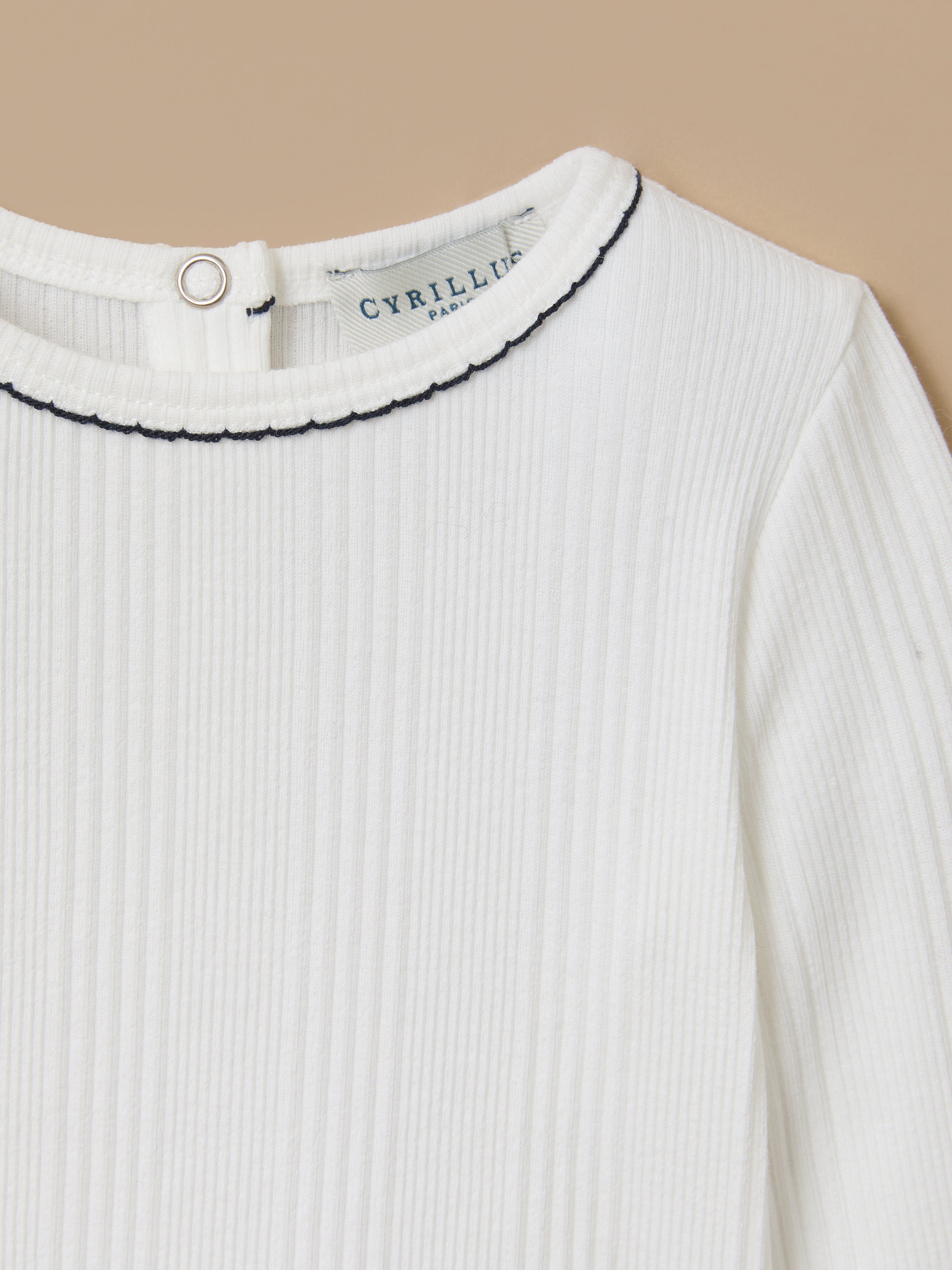 Baby's fancy-rib plain T-shirt