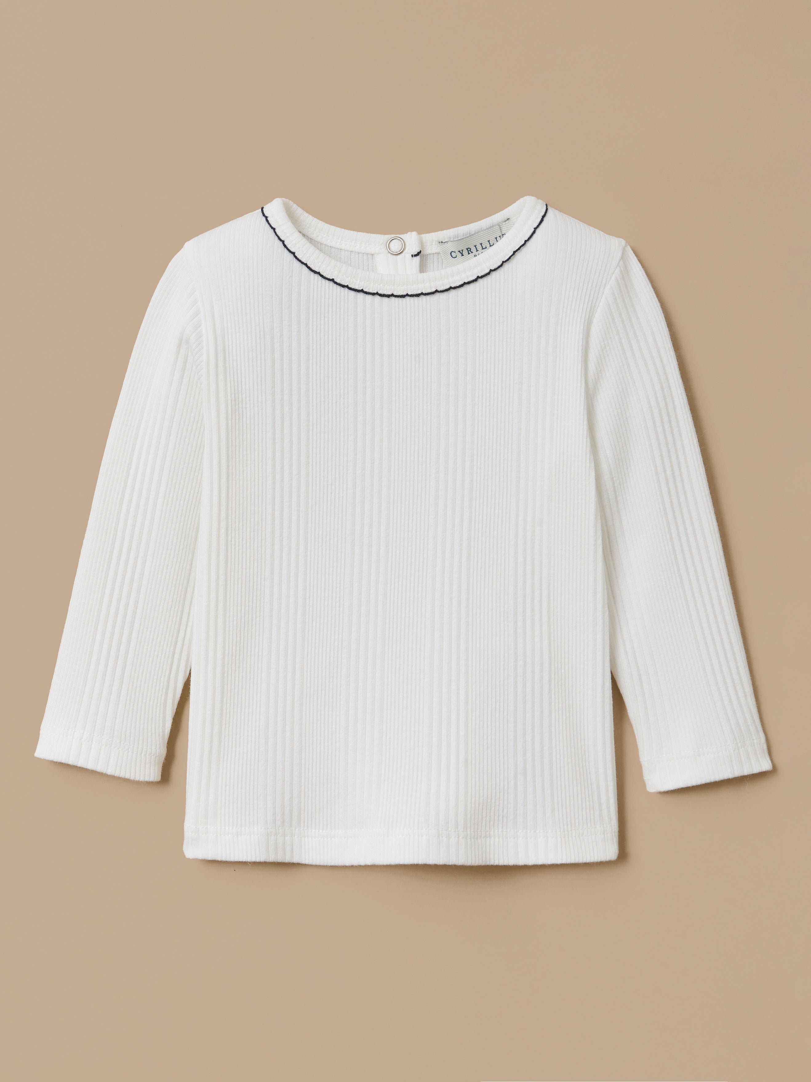 Baby's fancy-rib plain T-shirt